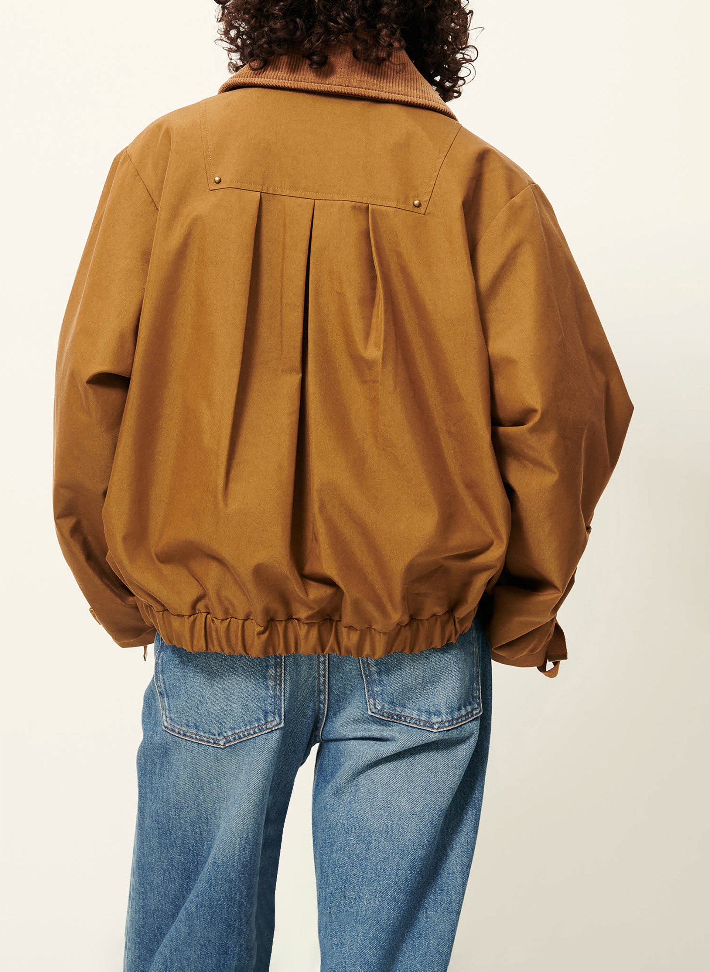 Blouson oversize col classique en coton mélangé SESSUN Marron