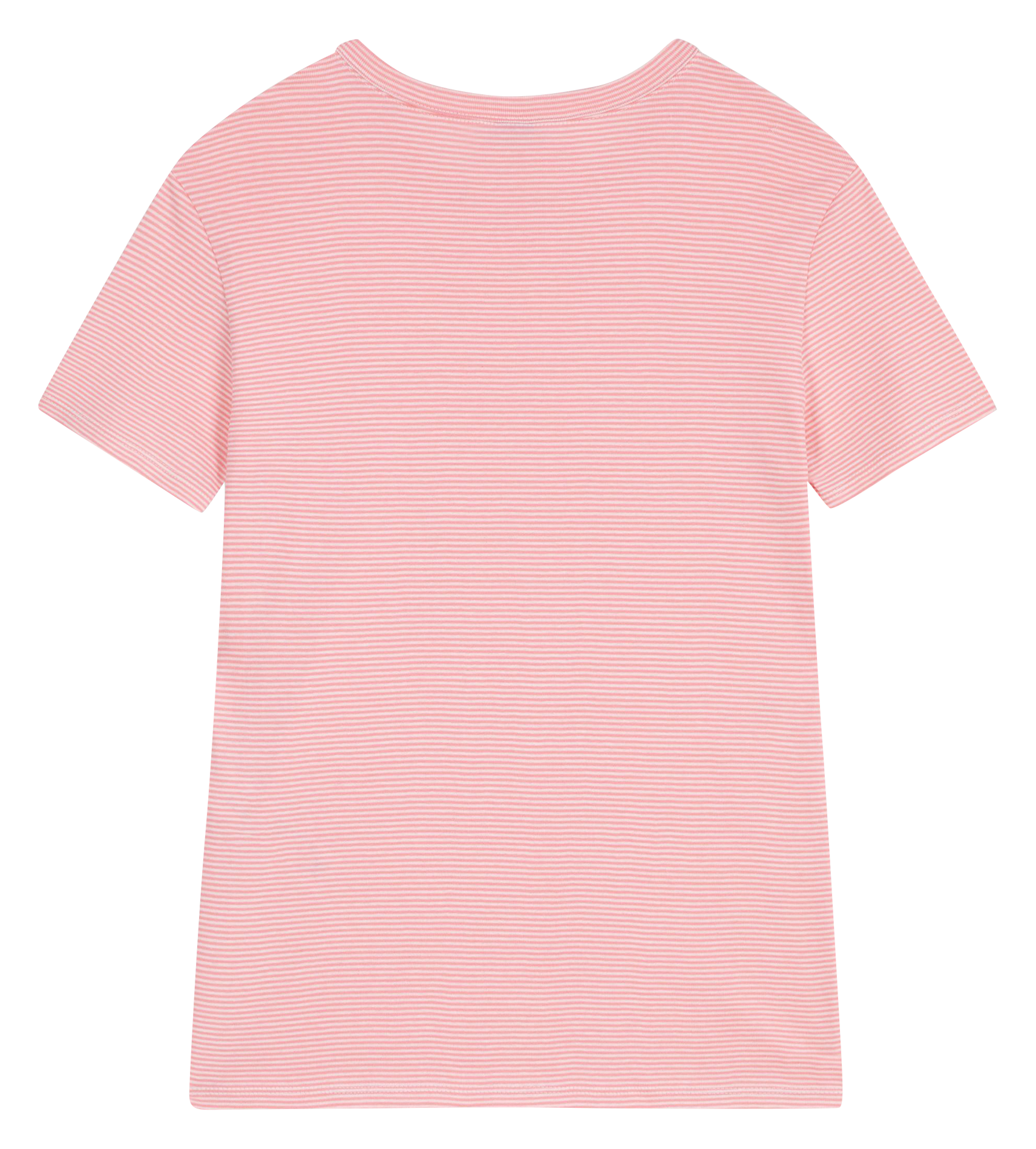 Gestreept recht T-shirt van katoen Roze