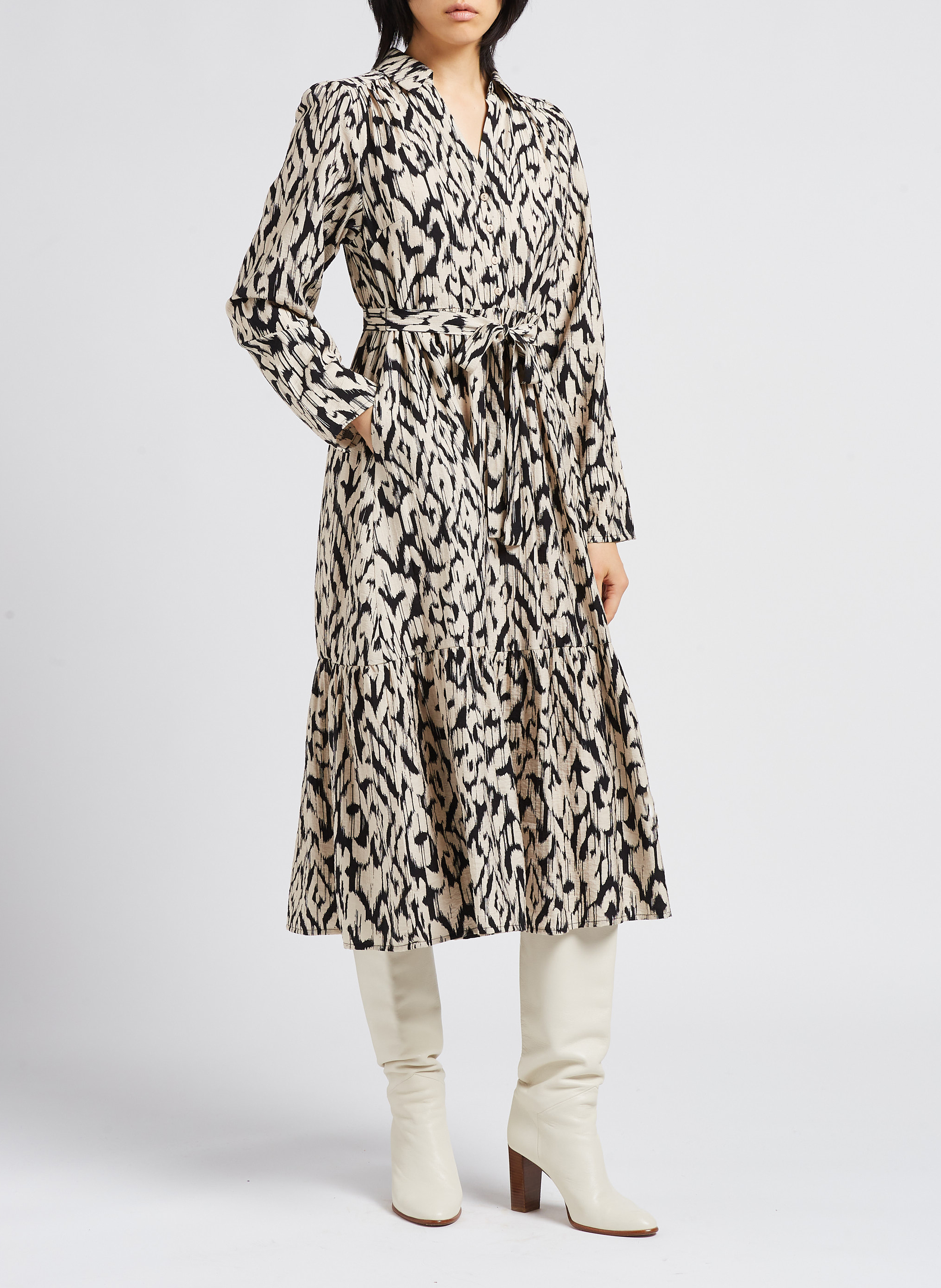 Robe longue à imprimé tacheté MOSS COPENHAGEN Multicolore