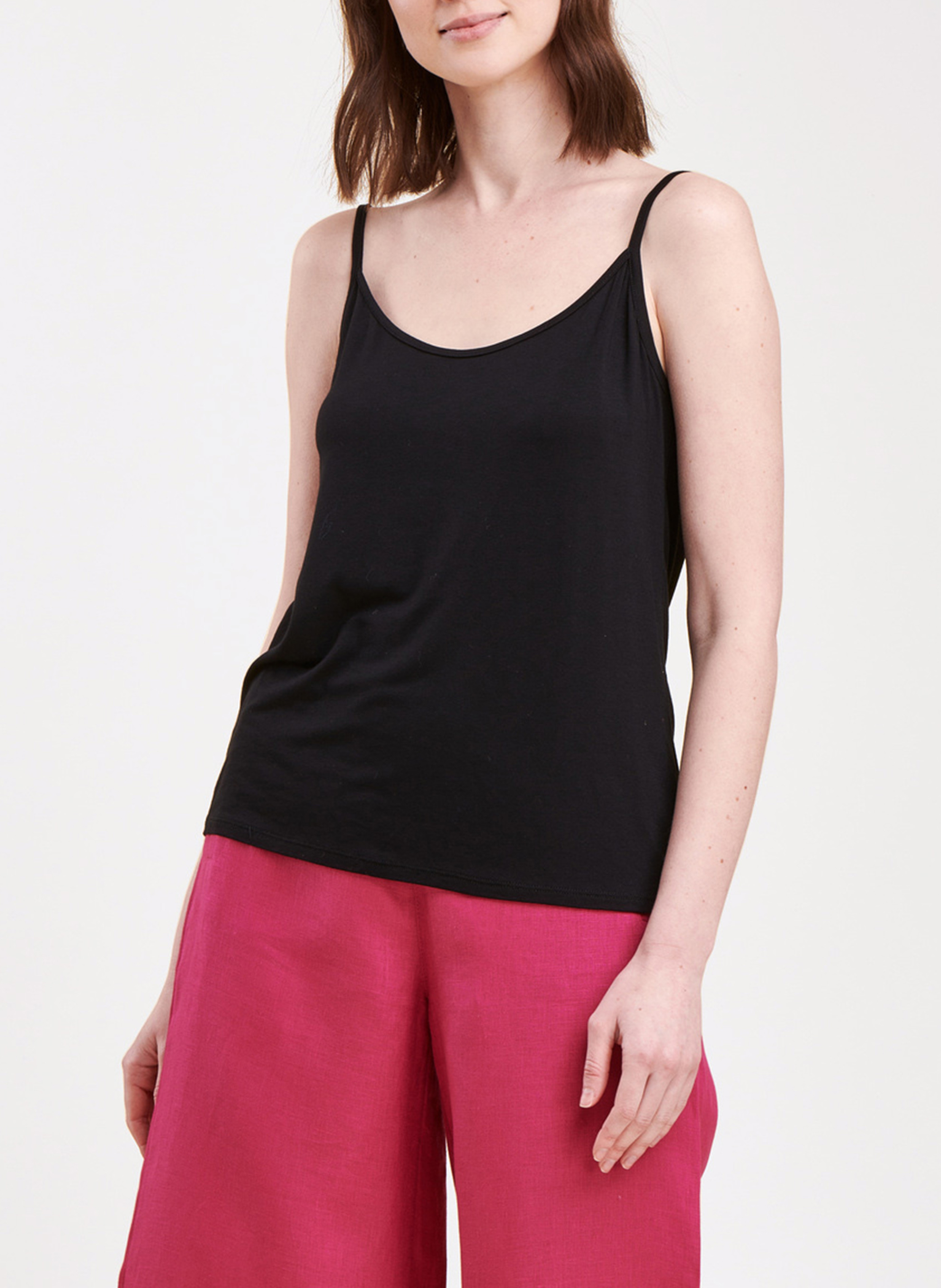 Tanktop mit schmalen Trägern LA FEE MARABOUTEE Schwarz