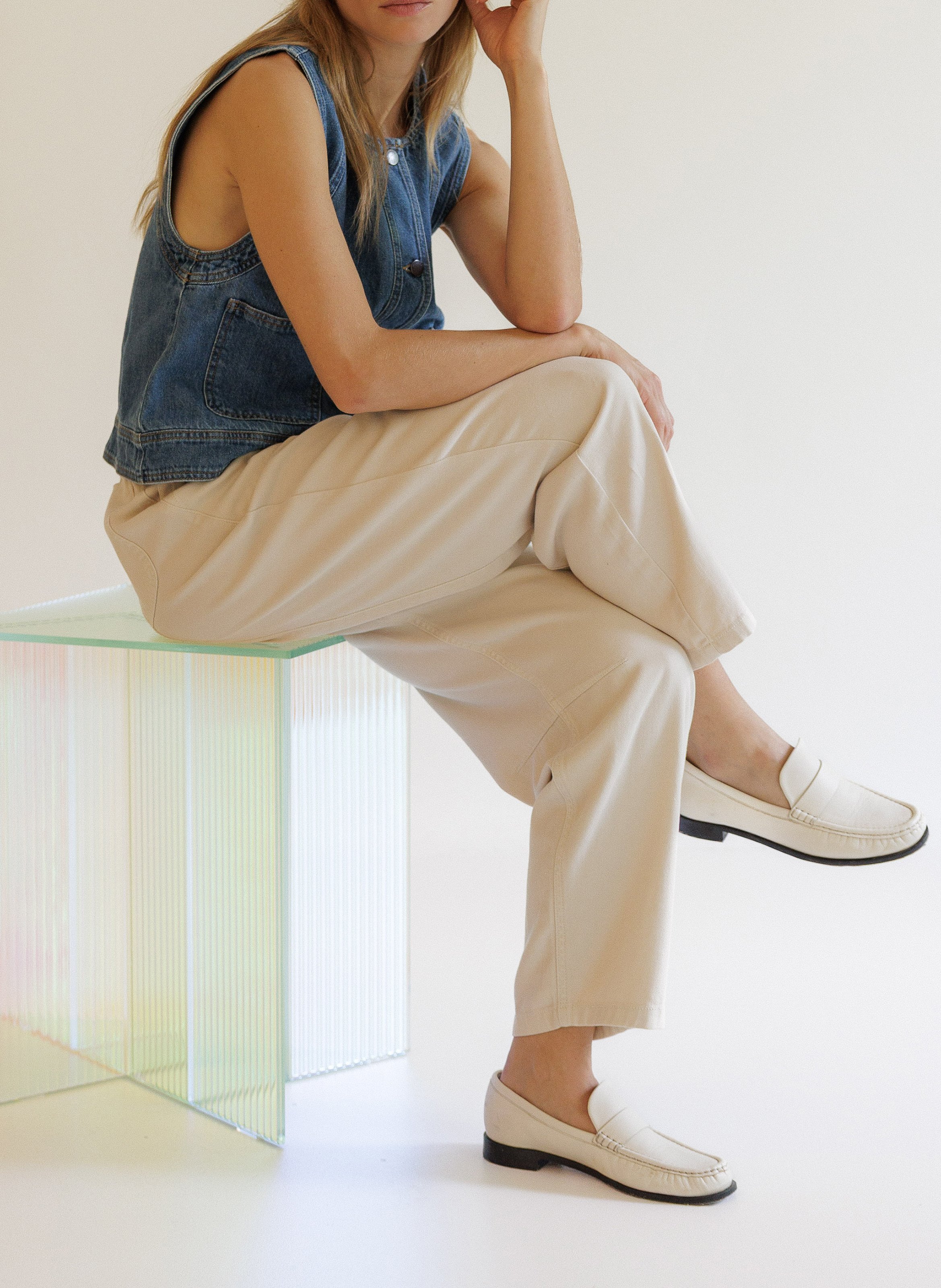 Jacket in recycled cotton and linen INDI & COLD Blue