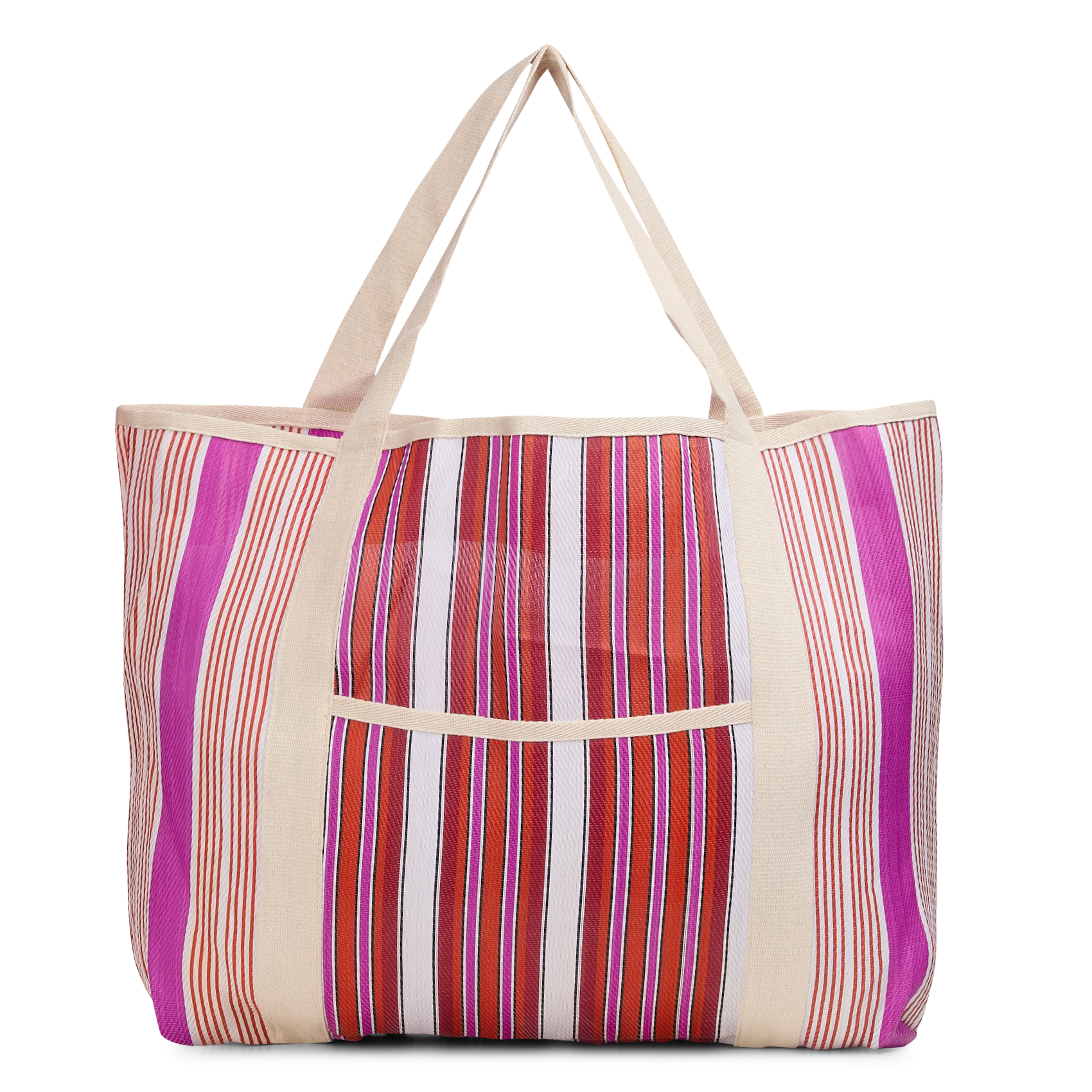 Bolso shopper a rayas AU PRINTEMPS PARIS Rosa
