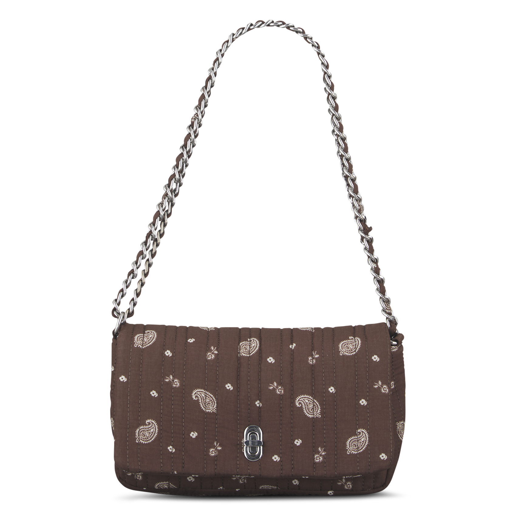 Katoenen schoudertas met print BECKSONDERGAARD Bruin