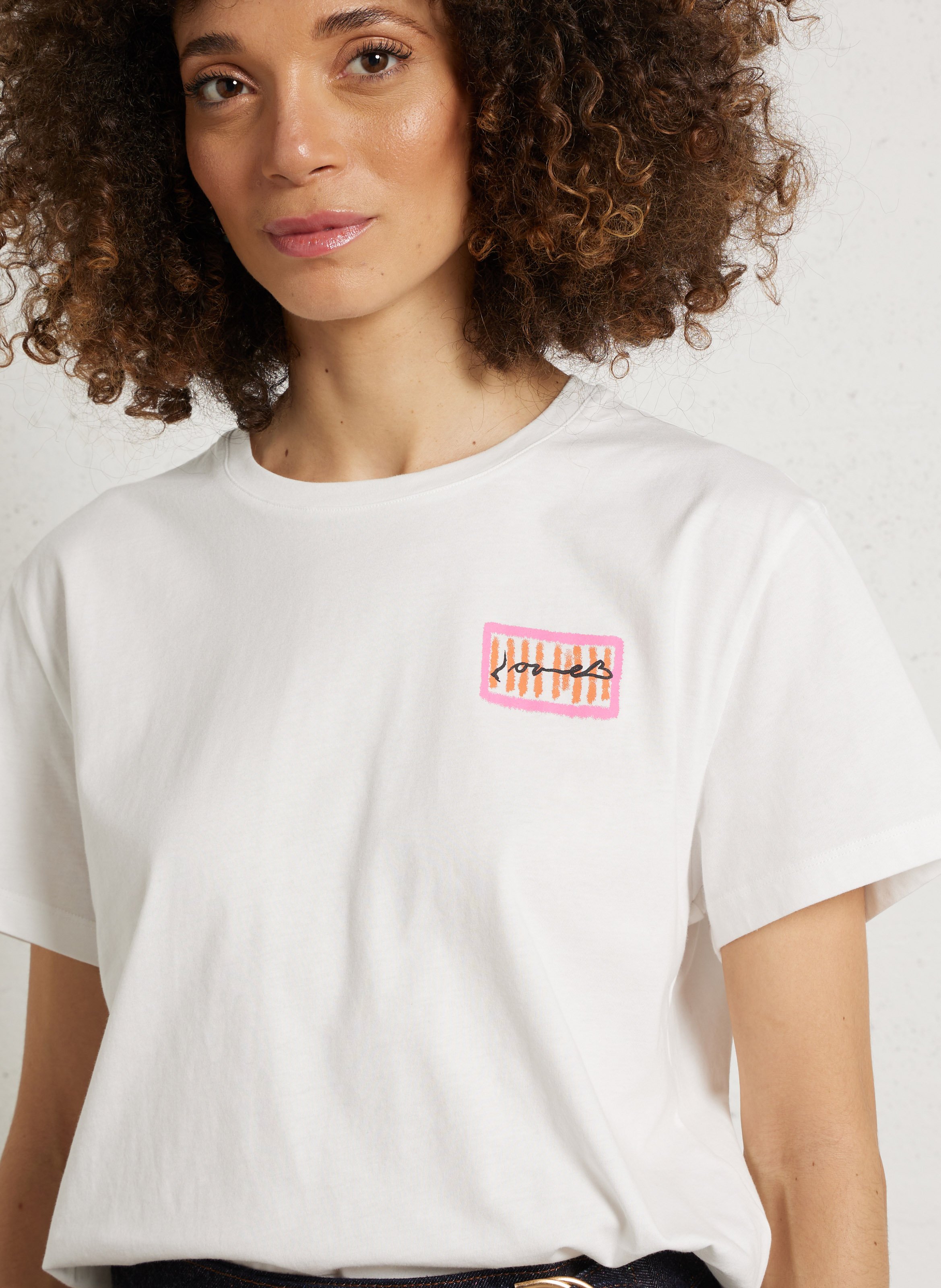 Tee-shirt col rond imprimé LA PETITE ETOILE Beige