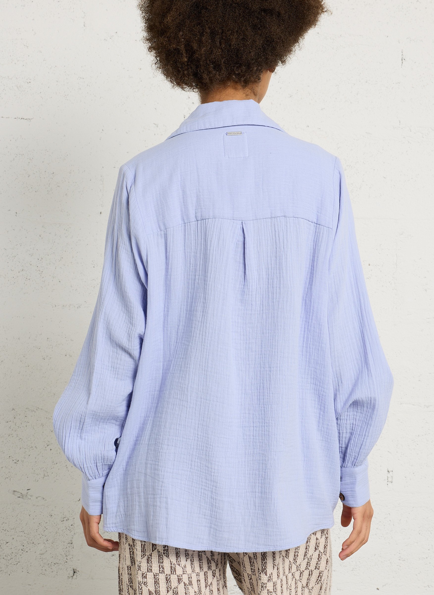 Bluse aus Baumwollgaze mit klassischem Kragen BILLABONG Blau