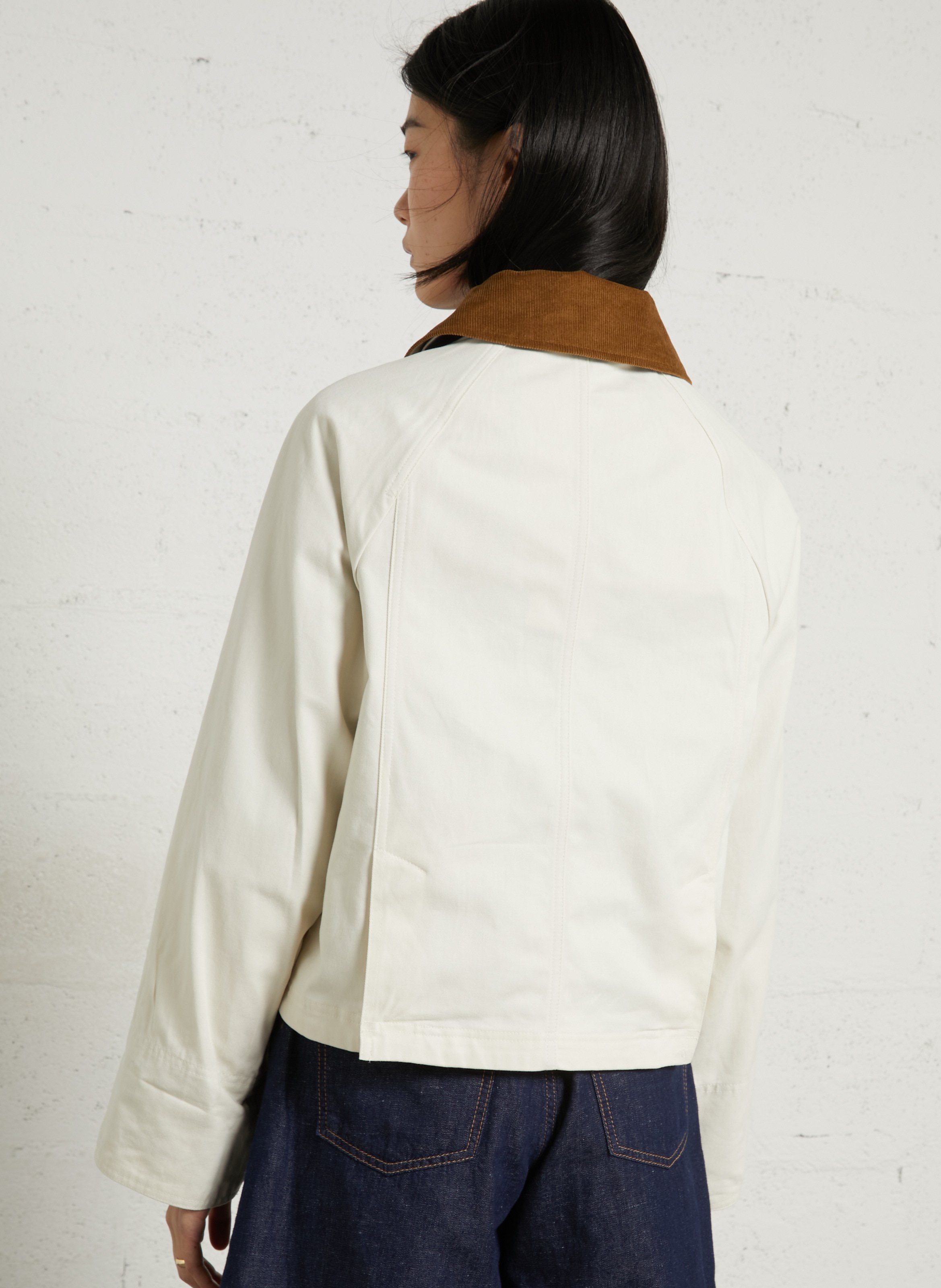 Cotton jacket with classic collar BARBOUR Beige