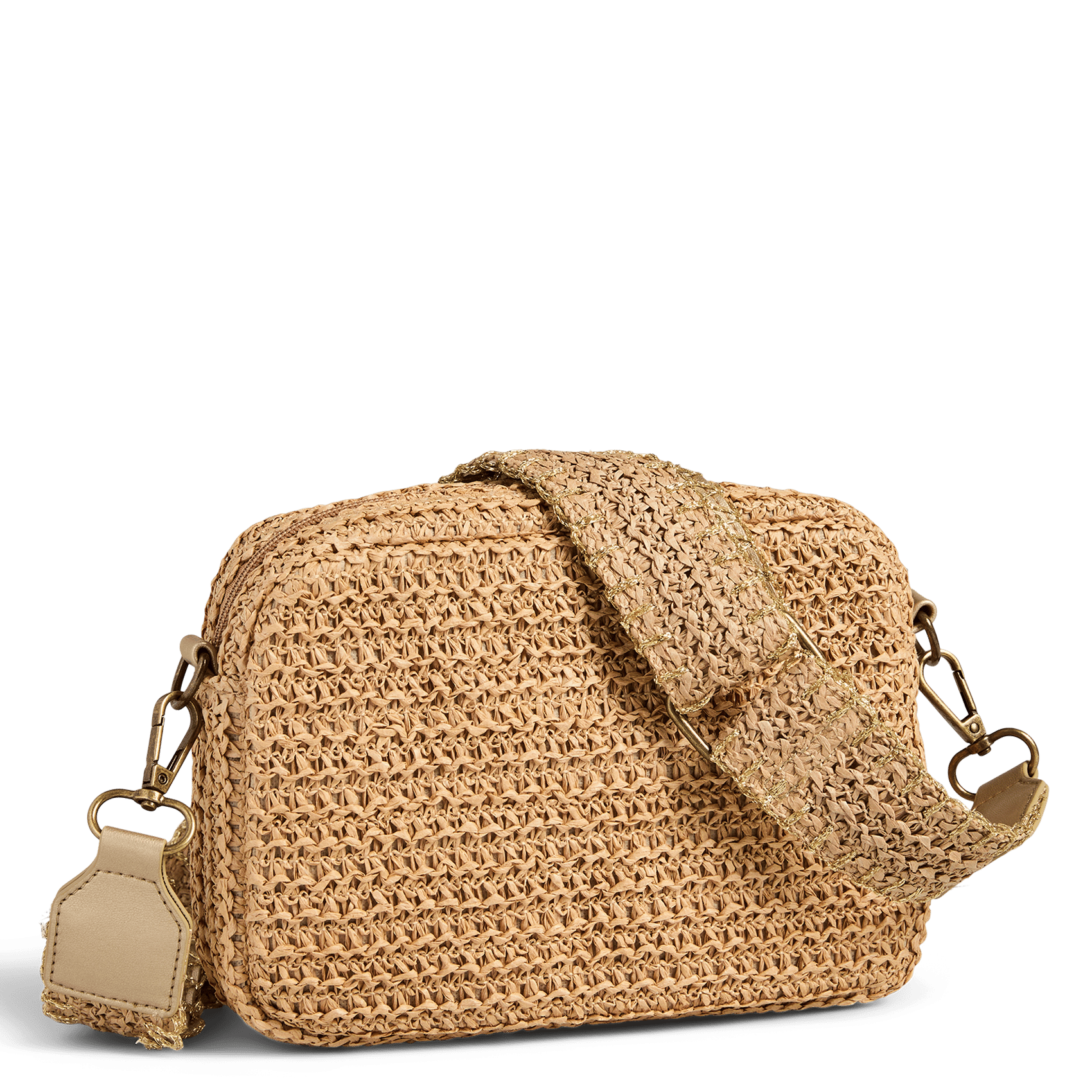 Rieten schoudertas PIECES Groen