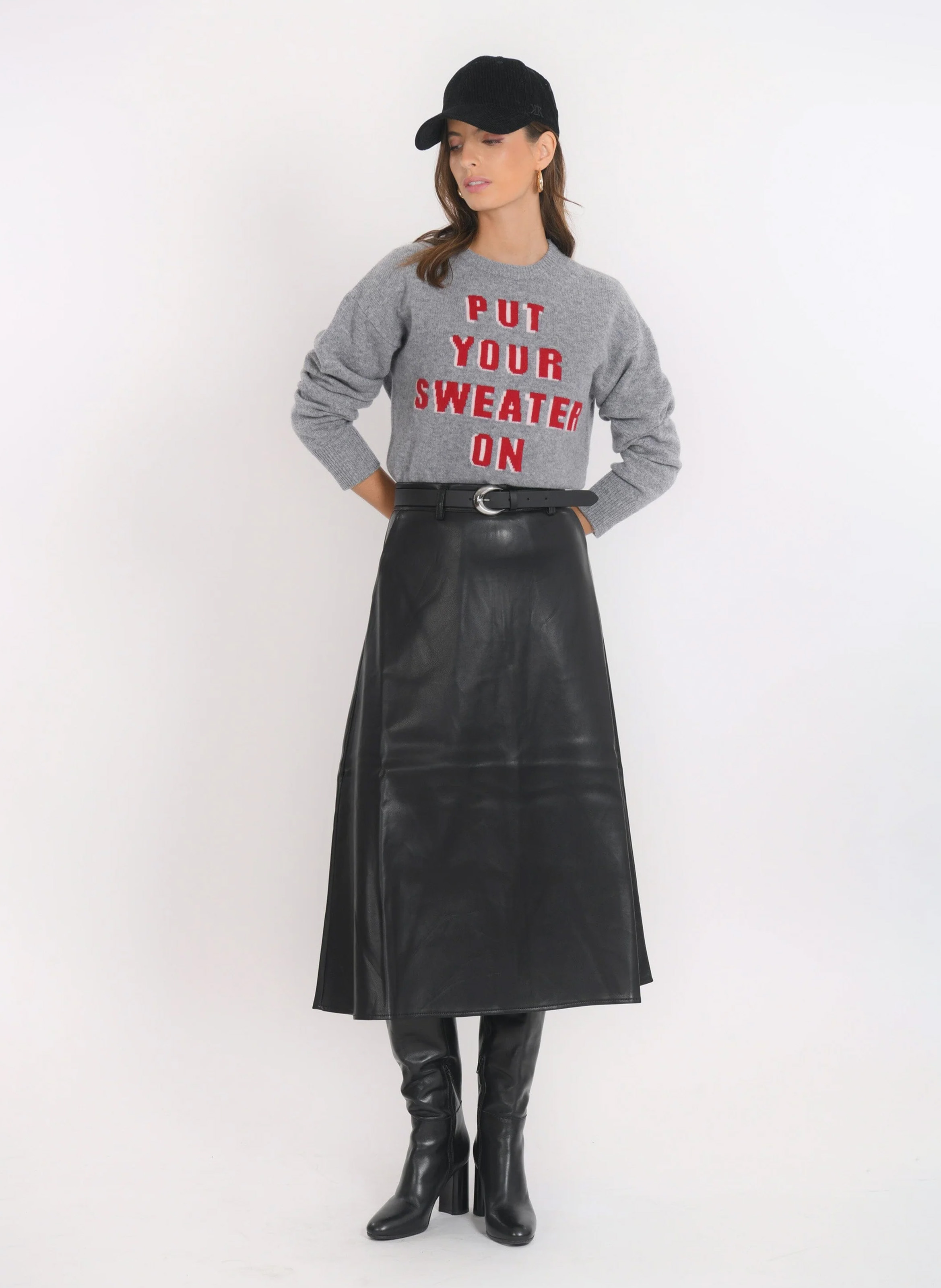 Oversize-Rundhalspullover aus Wolle und Kaschmir KOOKAI Grau