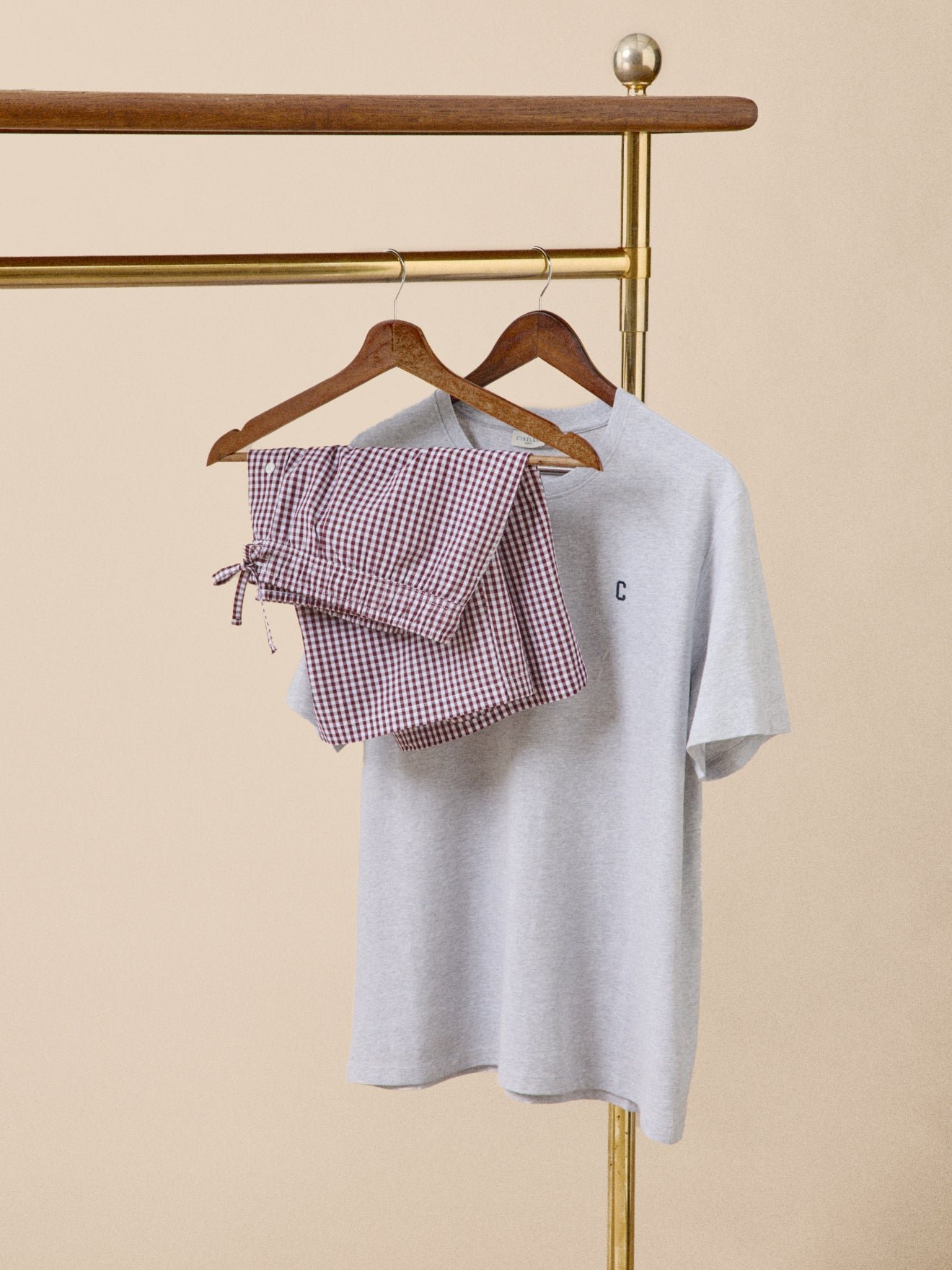 Dual-material pajama shorts CYRILLUS Red