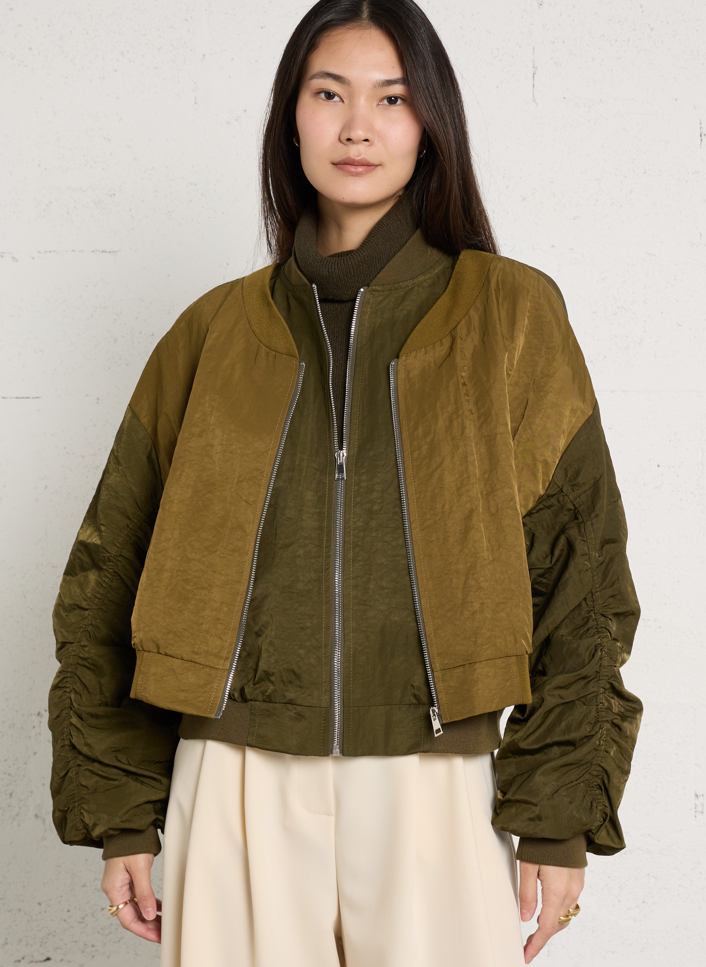 Short plain jacket with double closure IMPERIAL Green