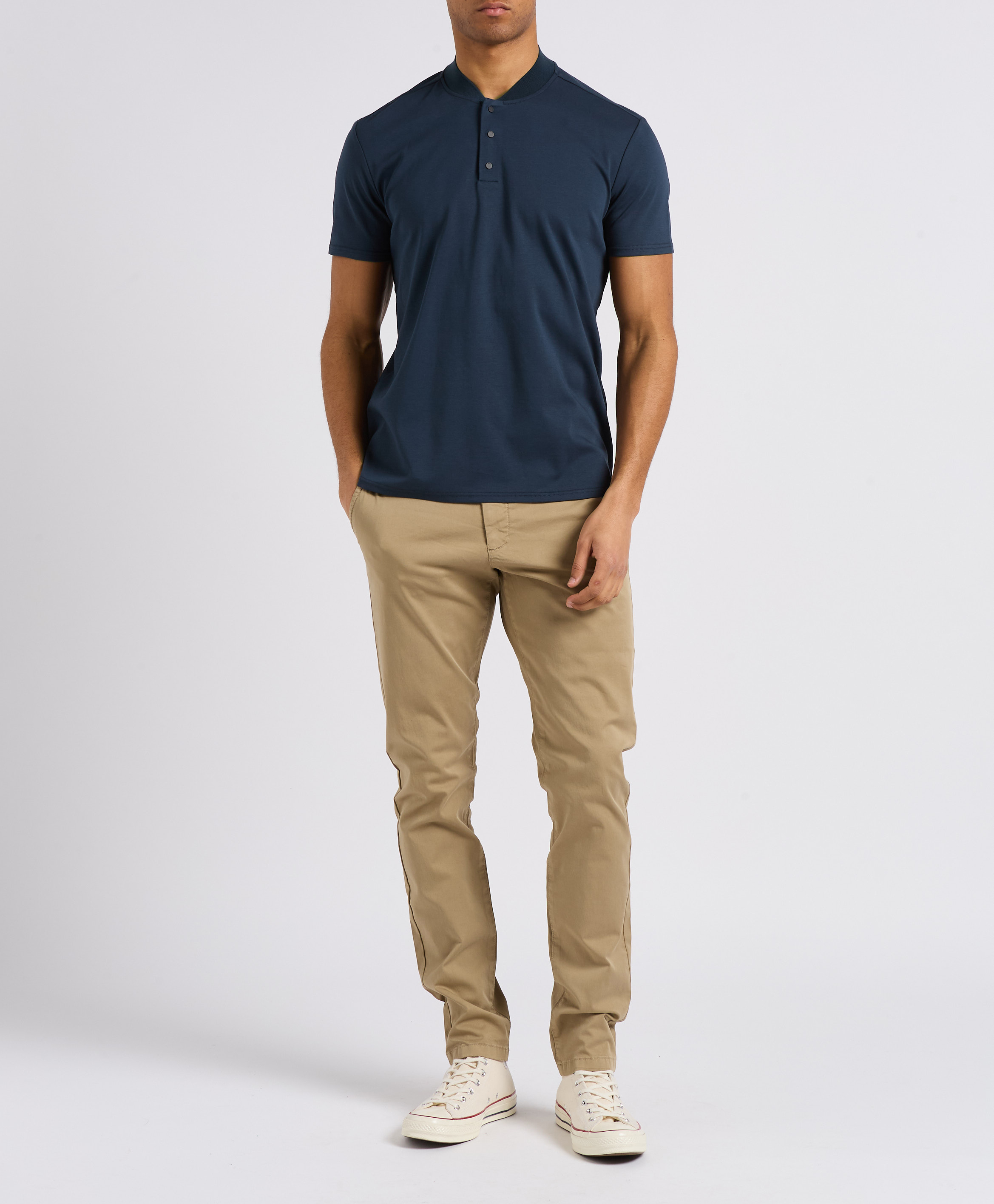 Pantalon chino en coton stretch IKKS Beige