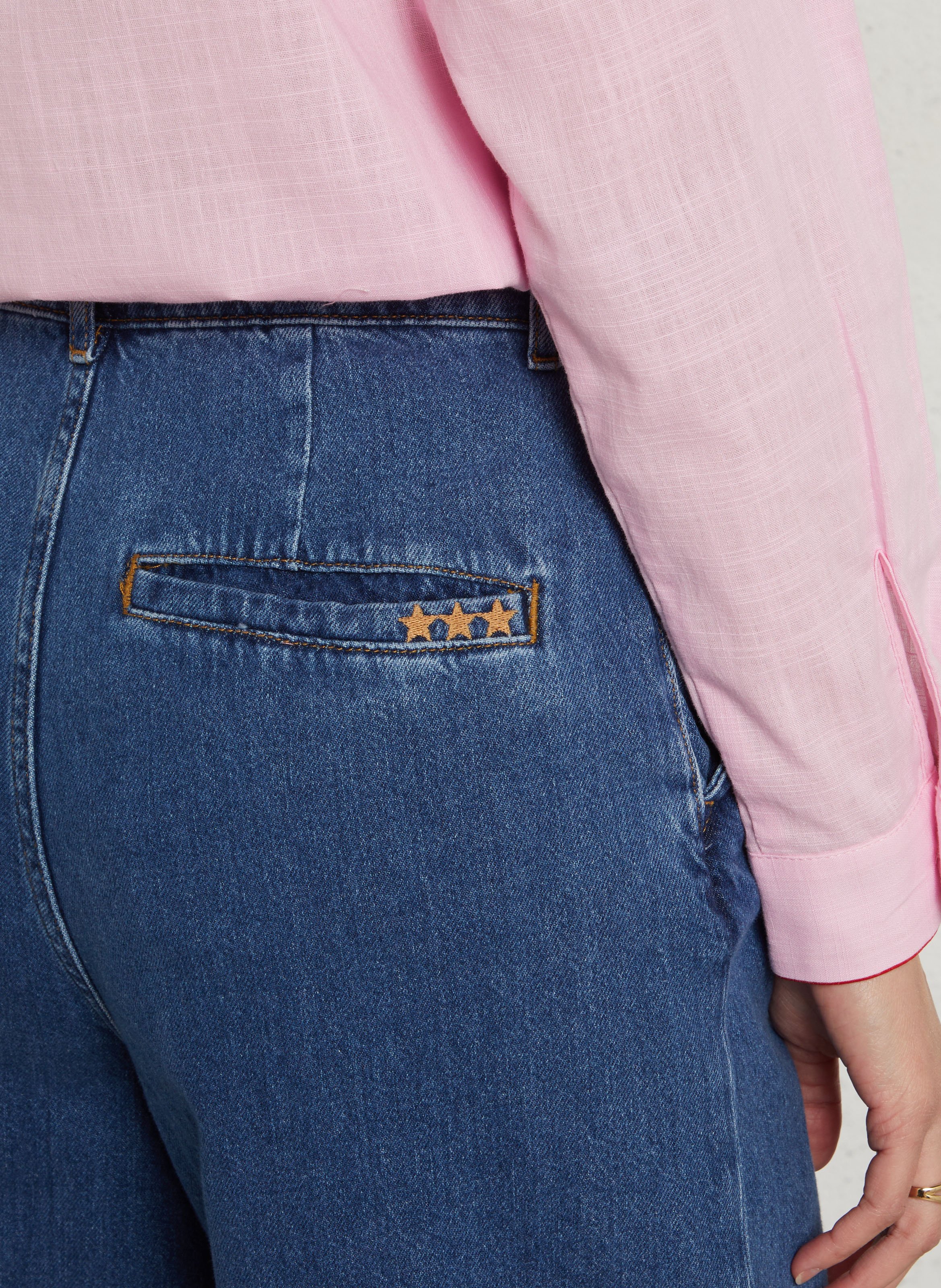 Wide-leg cotton jeans SUD EXPRESS Blue