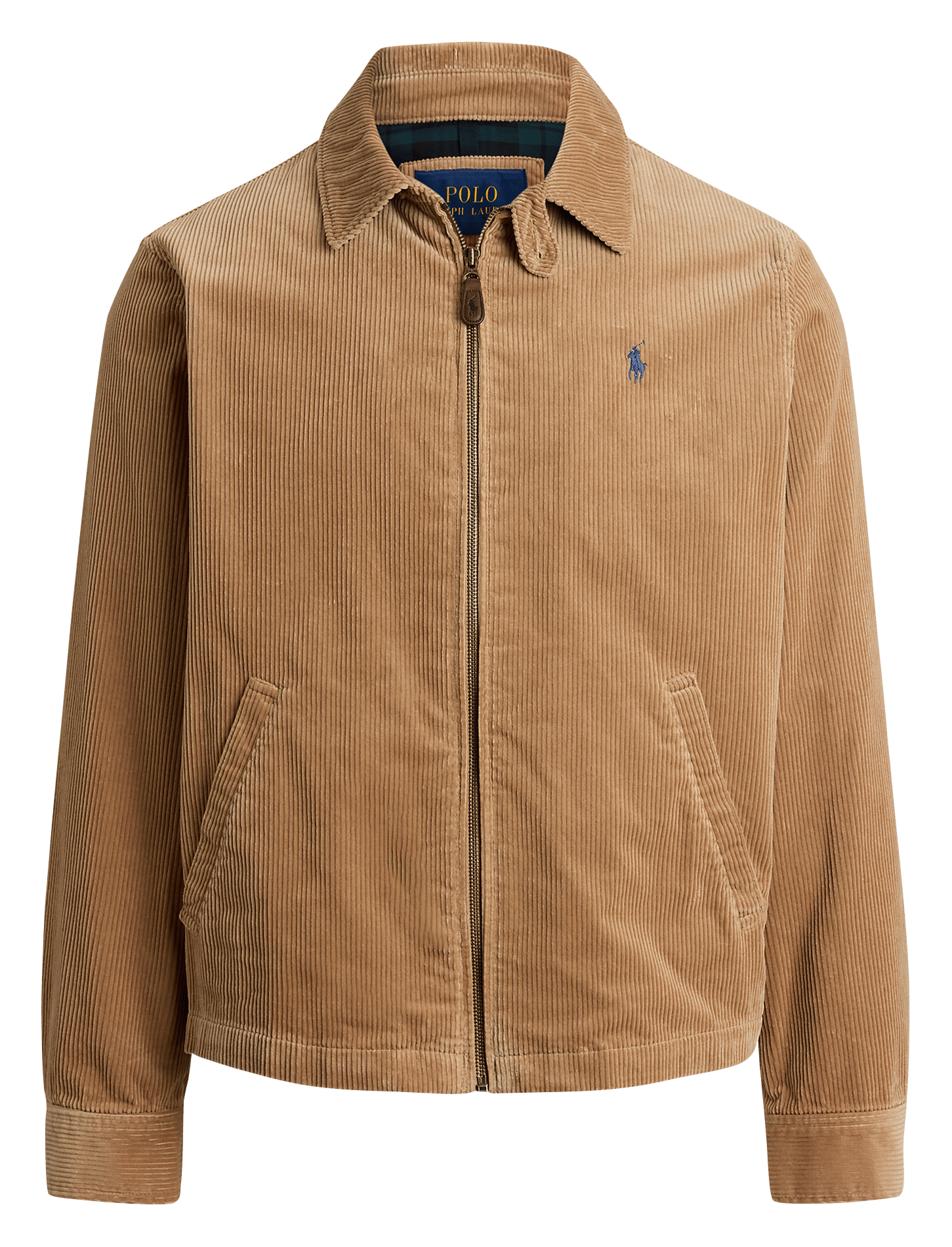 Cotton straight jacket with classic collar POLO RALPH LAUREN Brown