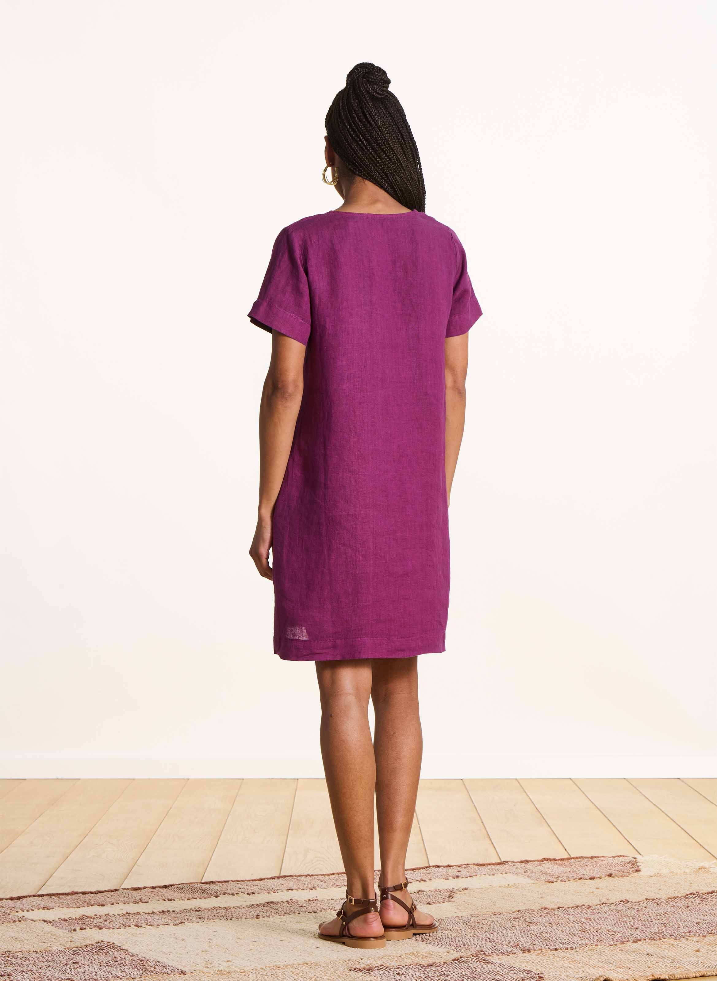 Robe ample en lin LA FEE MARABOUTEE Viola