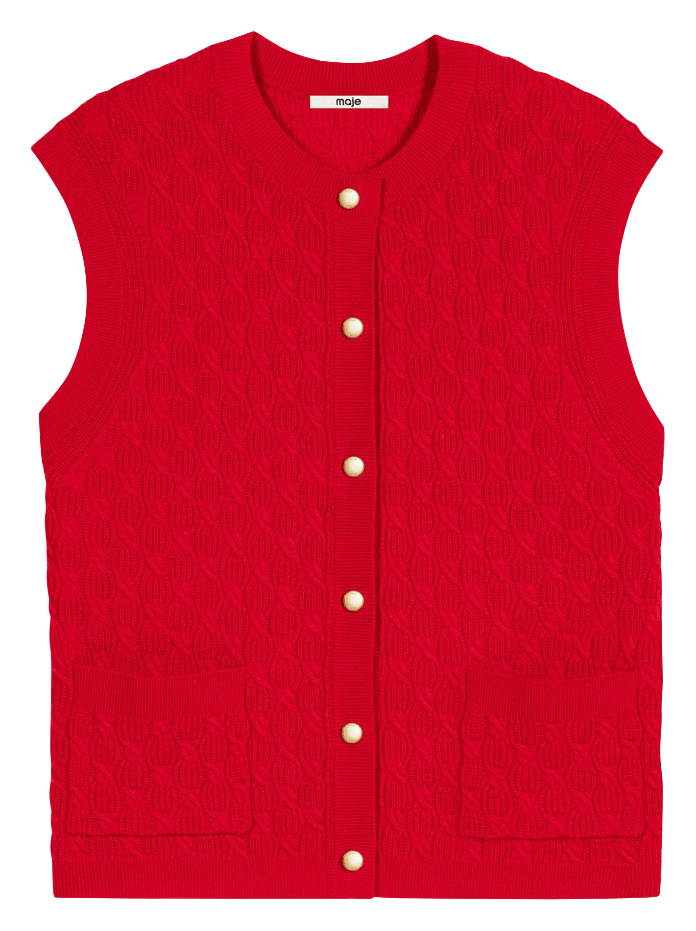 Cardigan van wol en kasjmier MAJE Rood