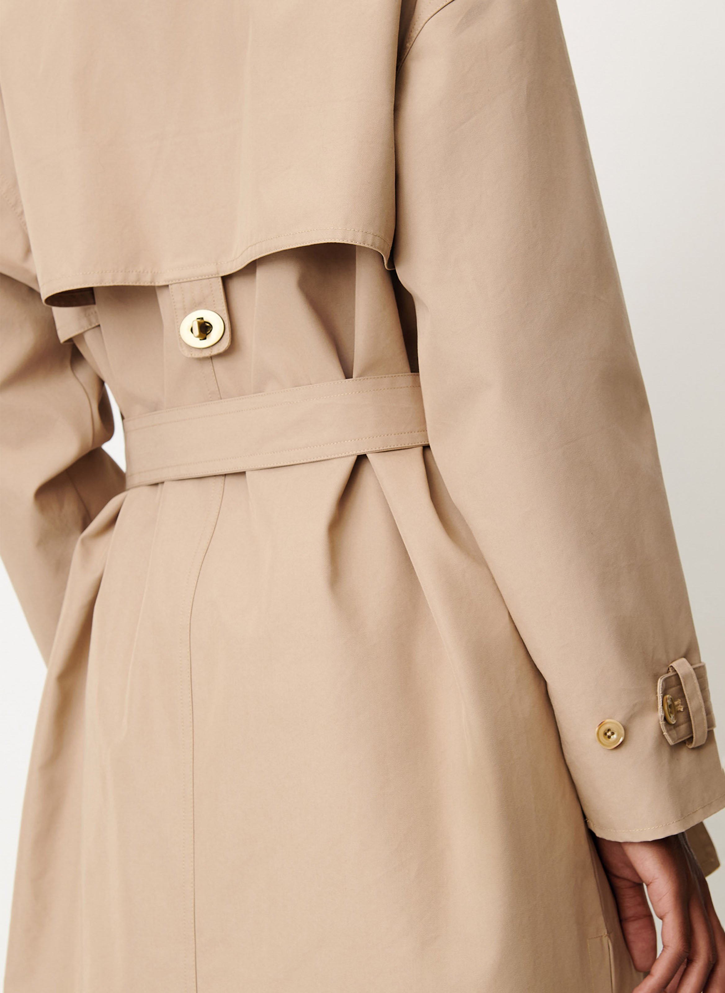 Langer Trenchcoat aus Baumwoll-Mix SESSUN Beige