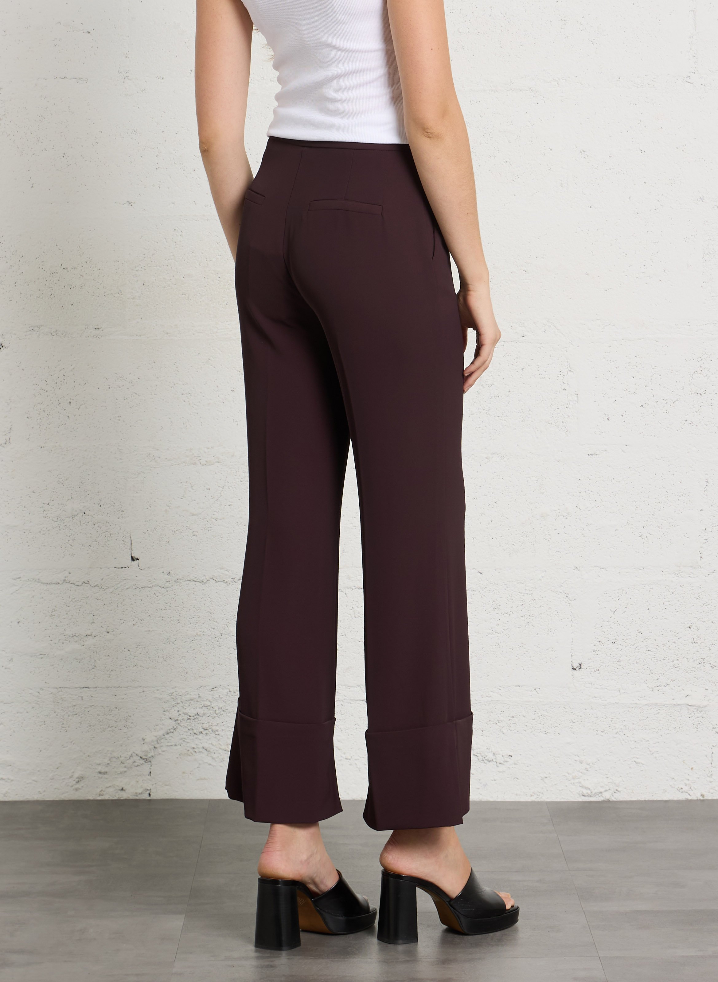 Flowy palazzo pants with wide cuffs IMPERIAL Black