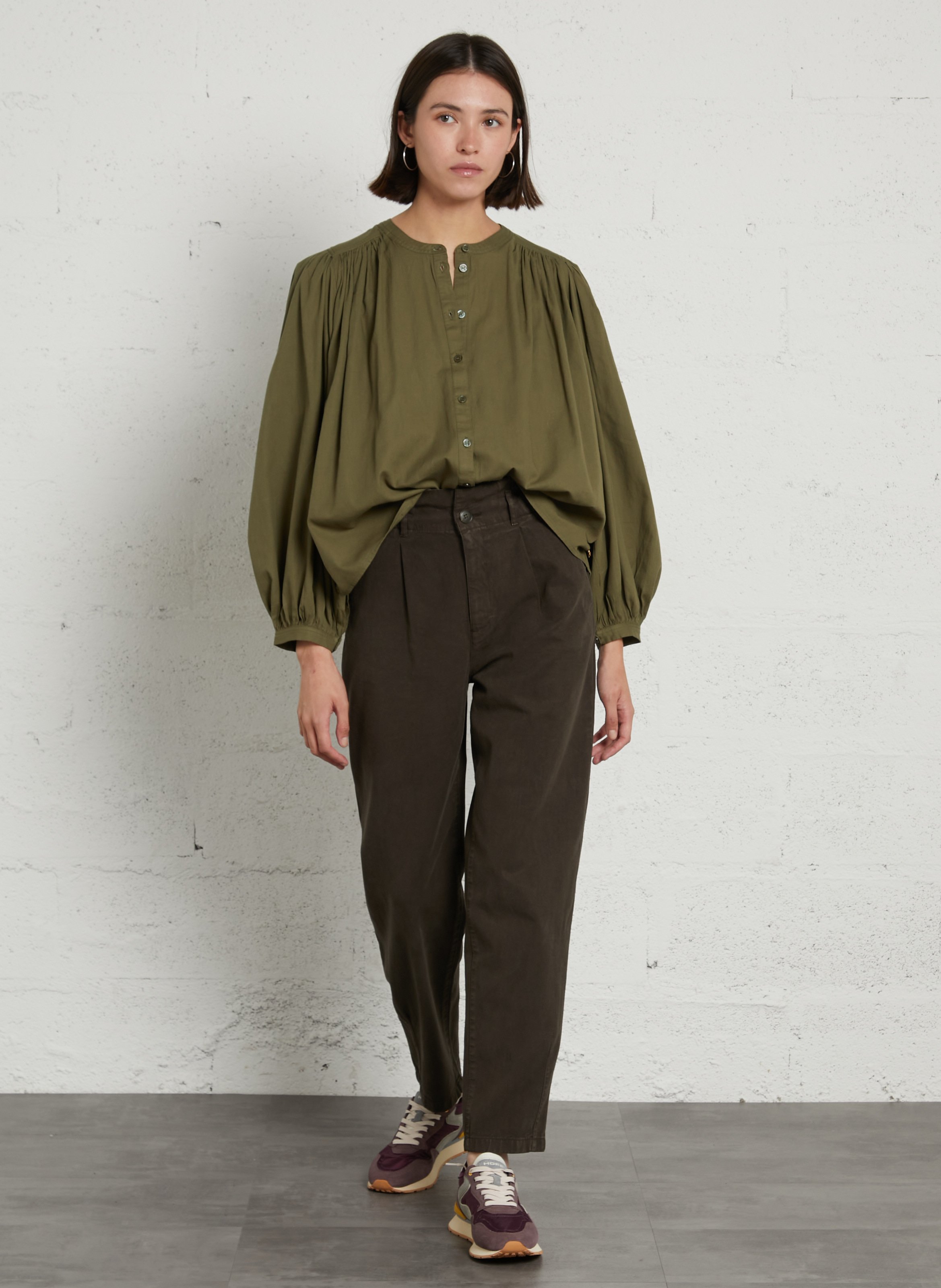 High-waisted carrot pants DES PETITS HAUTS Green