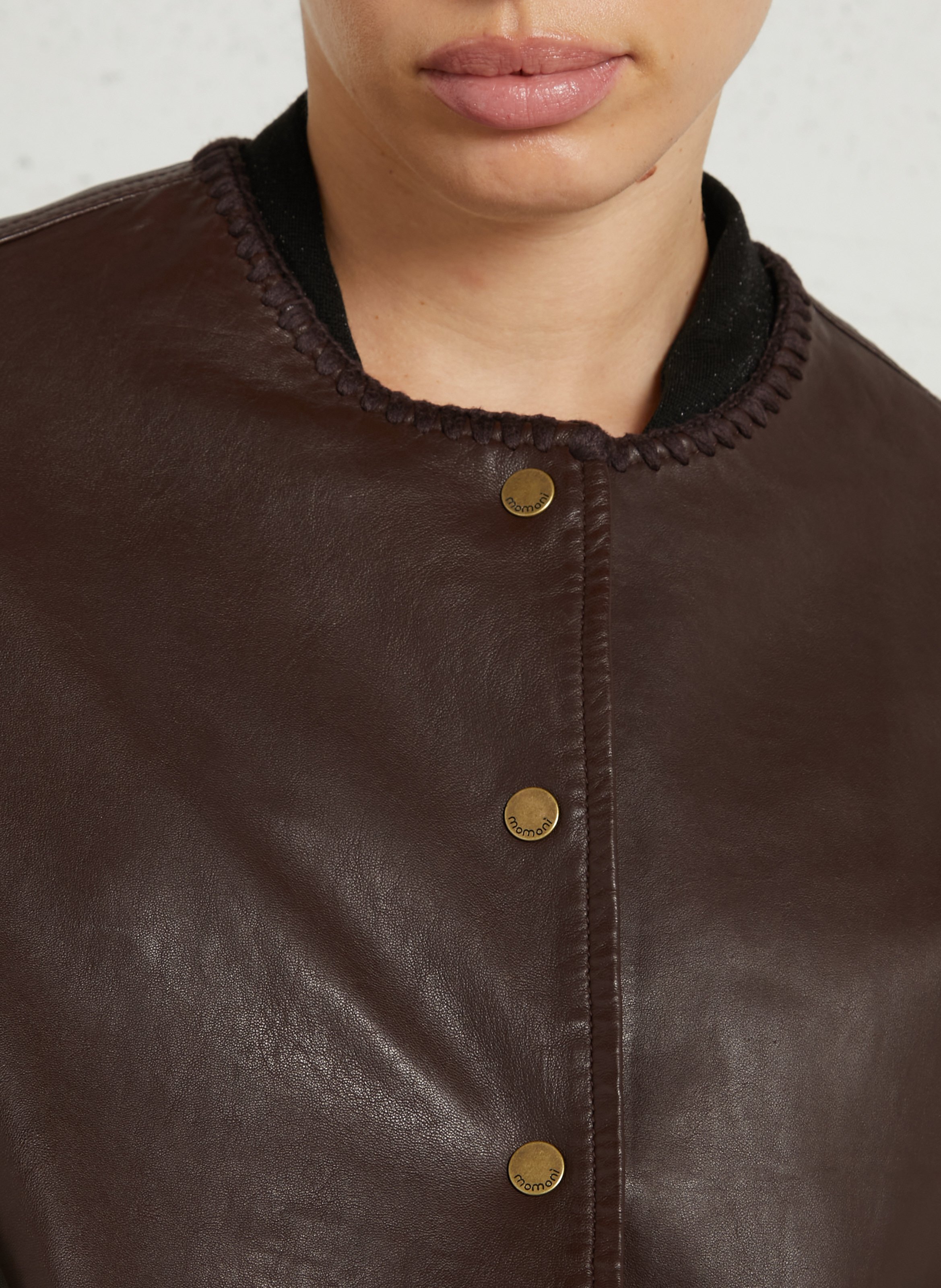 Oversized leren jas MOMONI Bruin