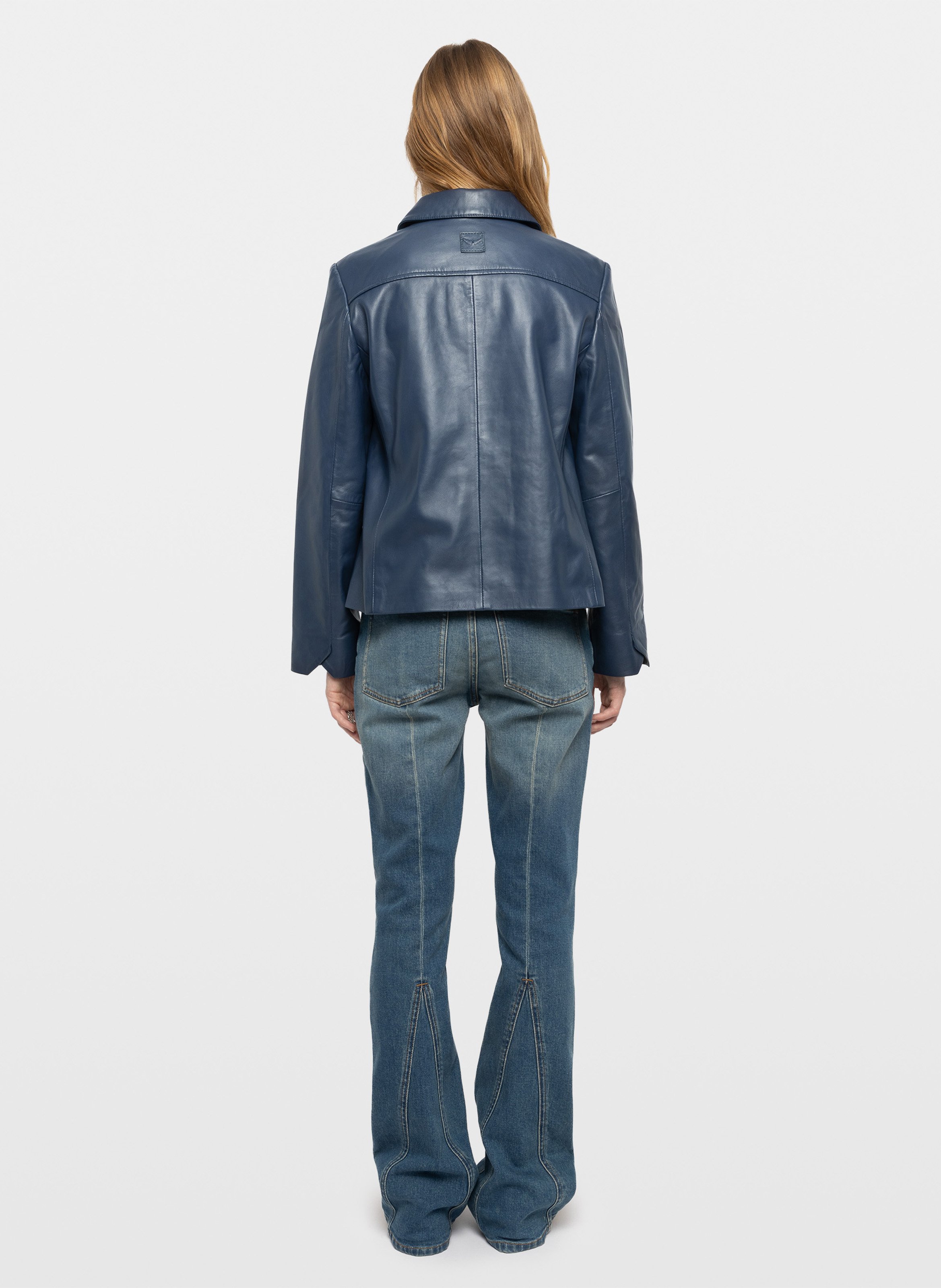 Leather jacket with classic collar ZADIG&VOLTAIRE Blue