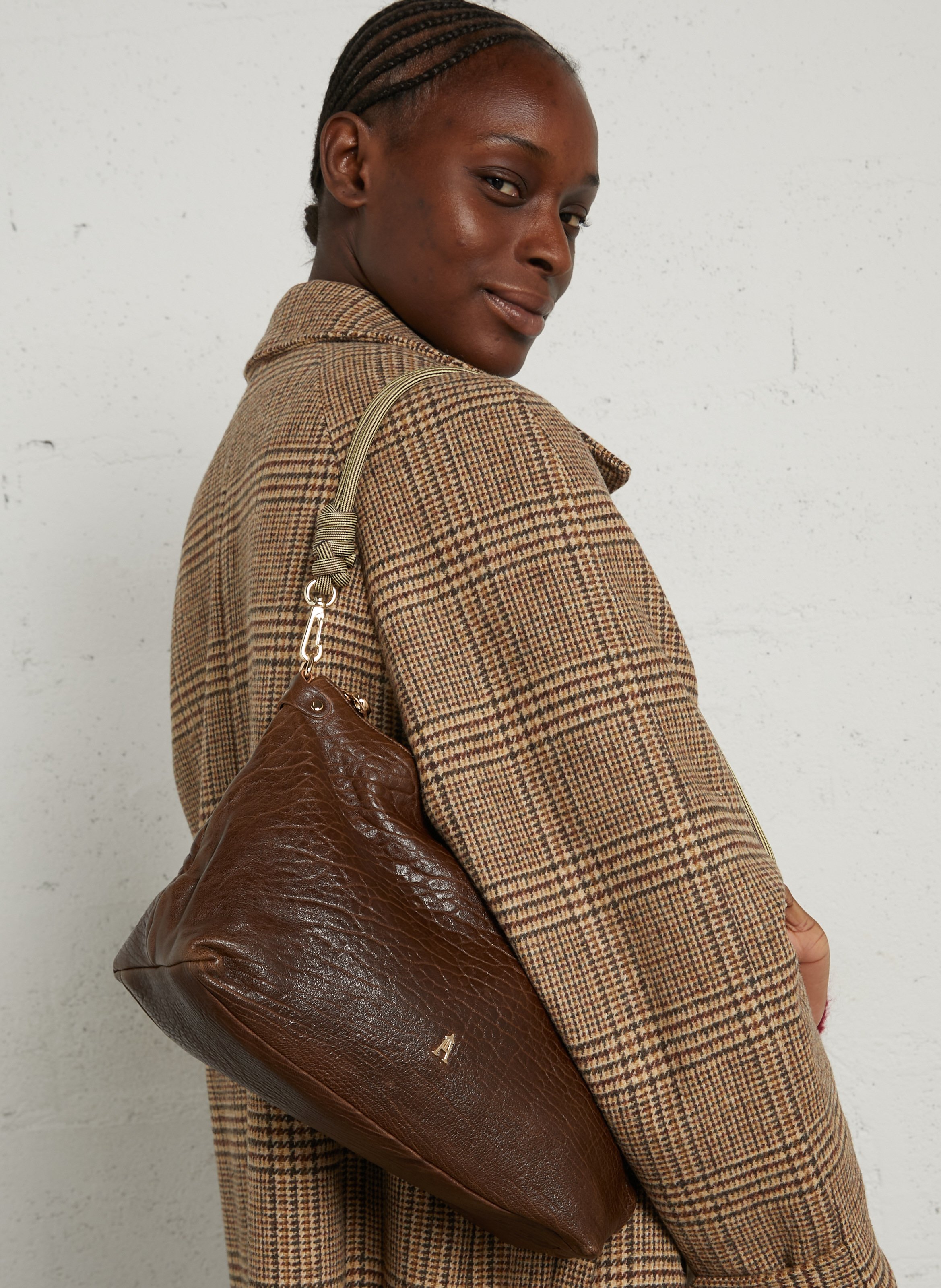 Schultertasche aus Lammleder CRAIE STUDIO Braun