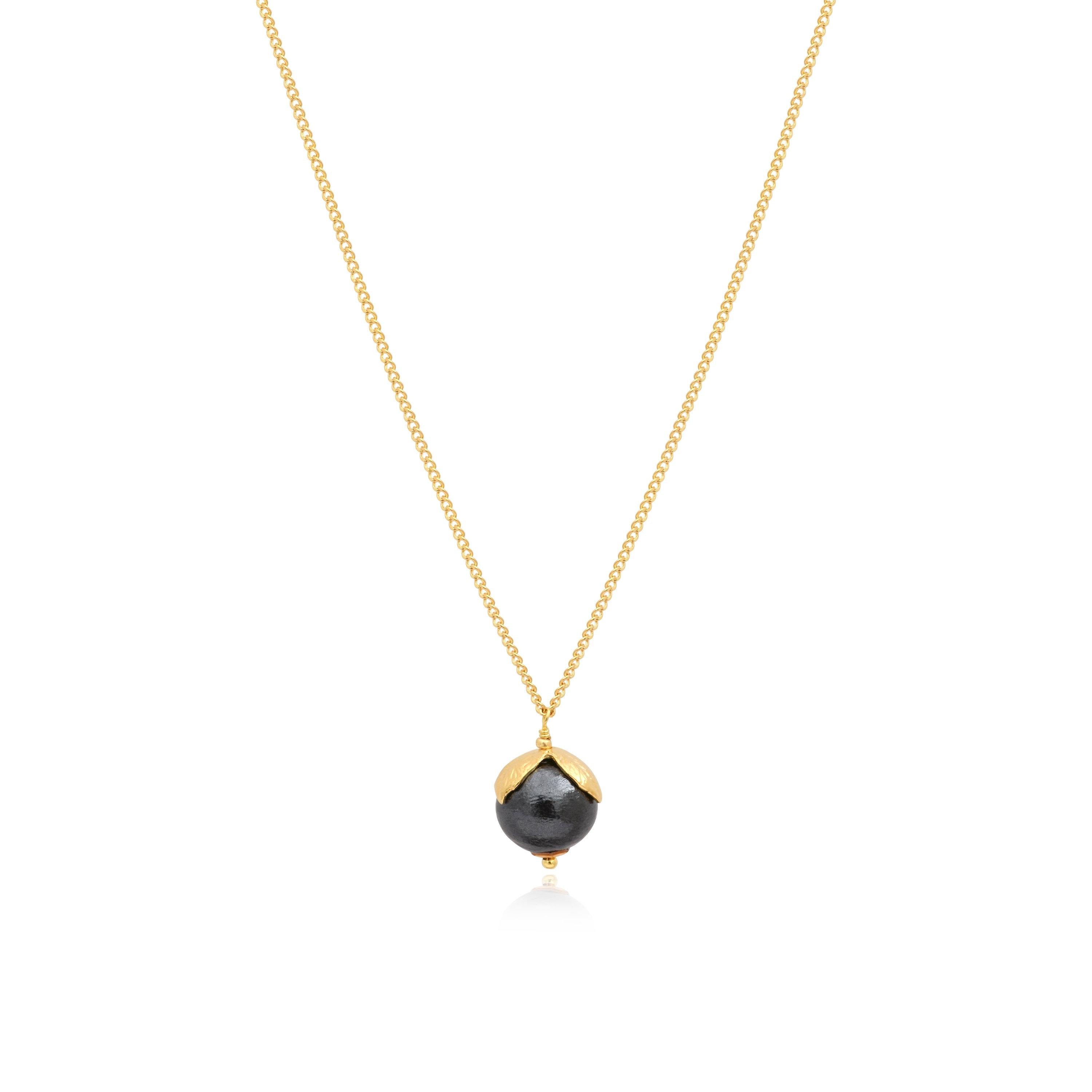 Gold-plated necklace SATELLITE PARIS Black