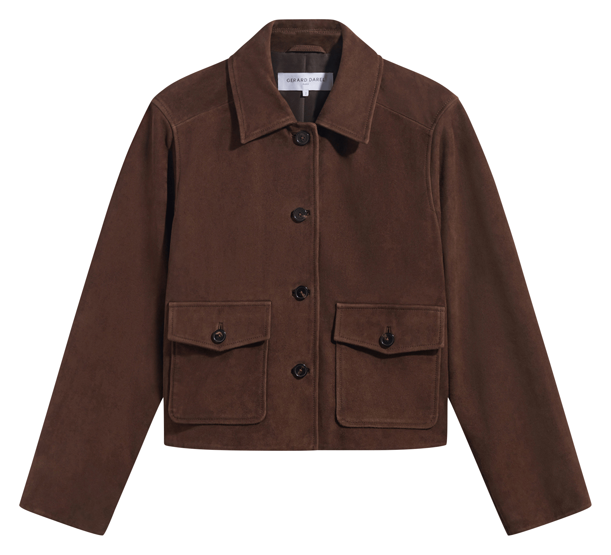 Veste boutonneée en cuir GERARD DAREL Brown