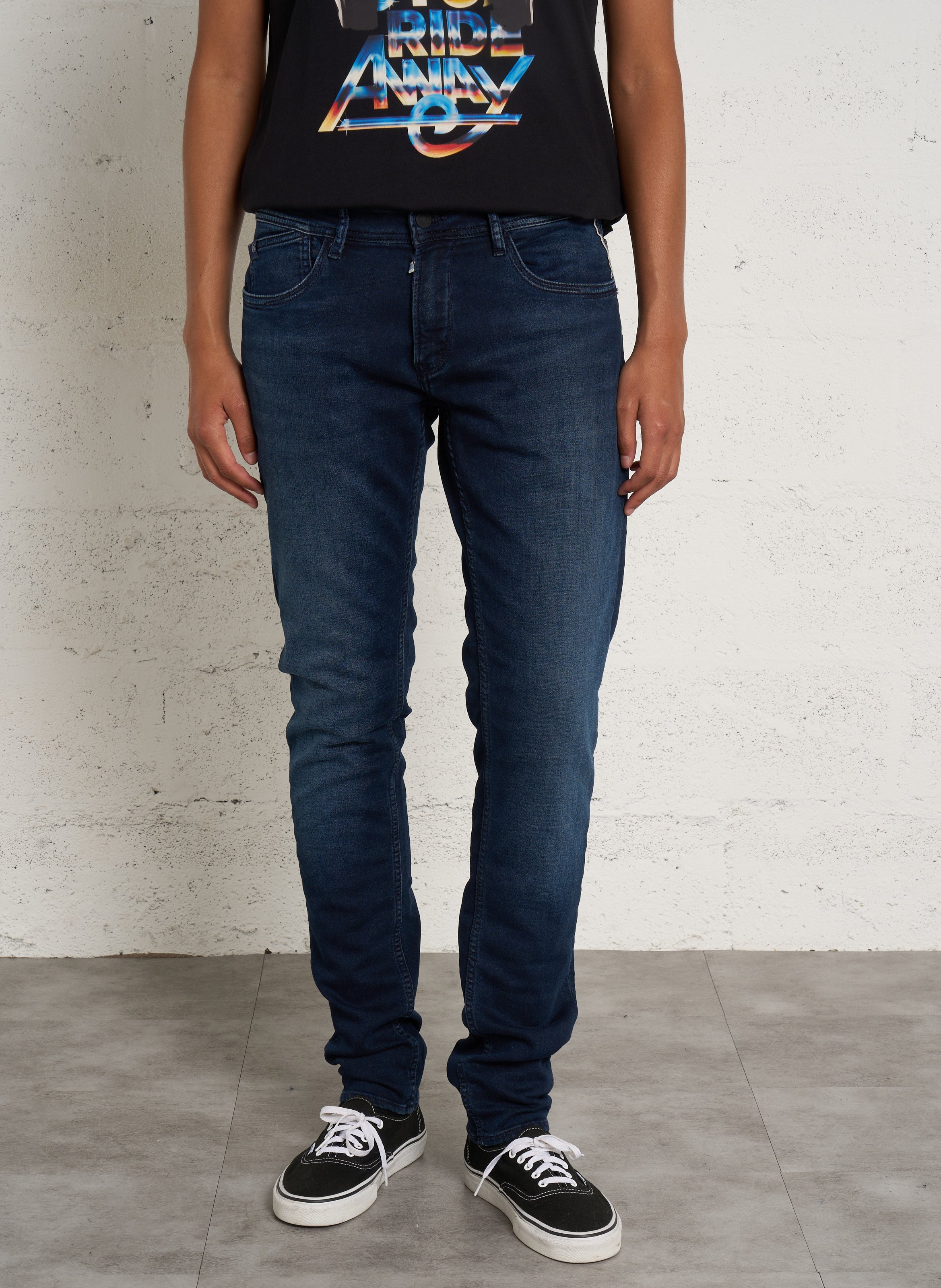 Skinny jeans met verwassen effect LE TEMPS DES CERISES Blauw