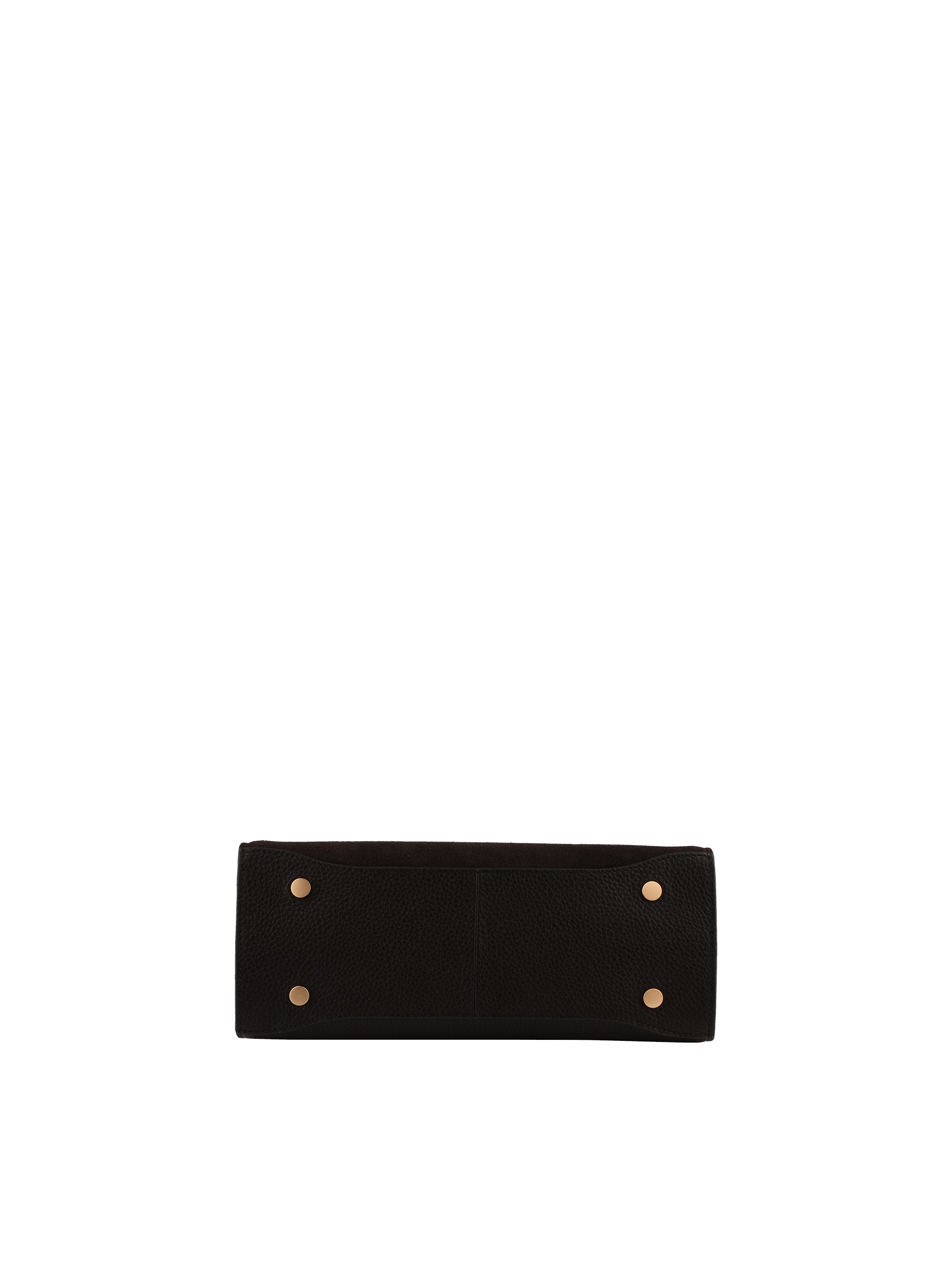 Cowhide leather handbag with a suede-effect finish POURCHET Brown