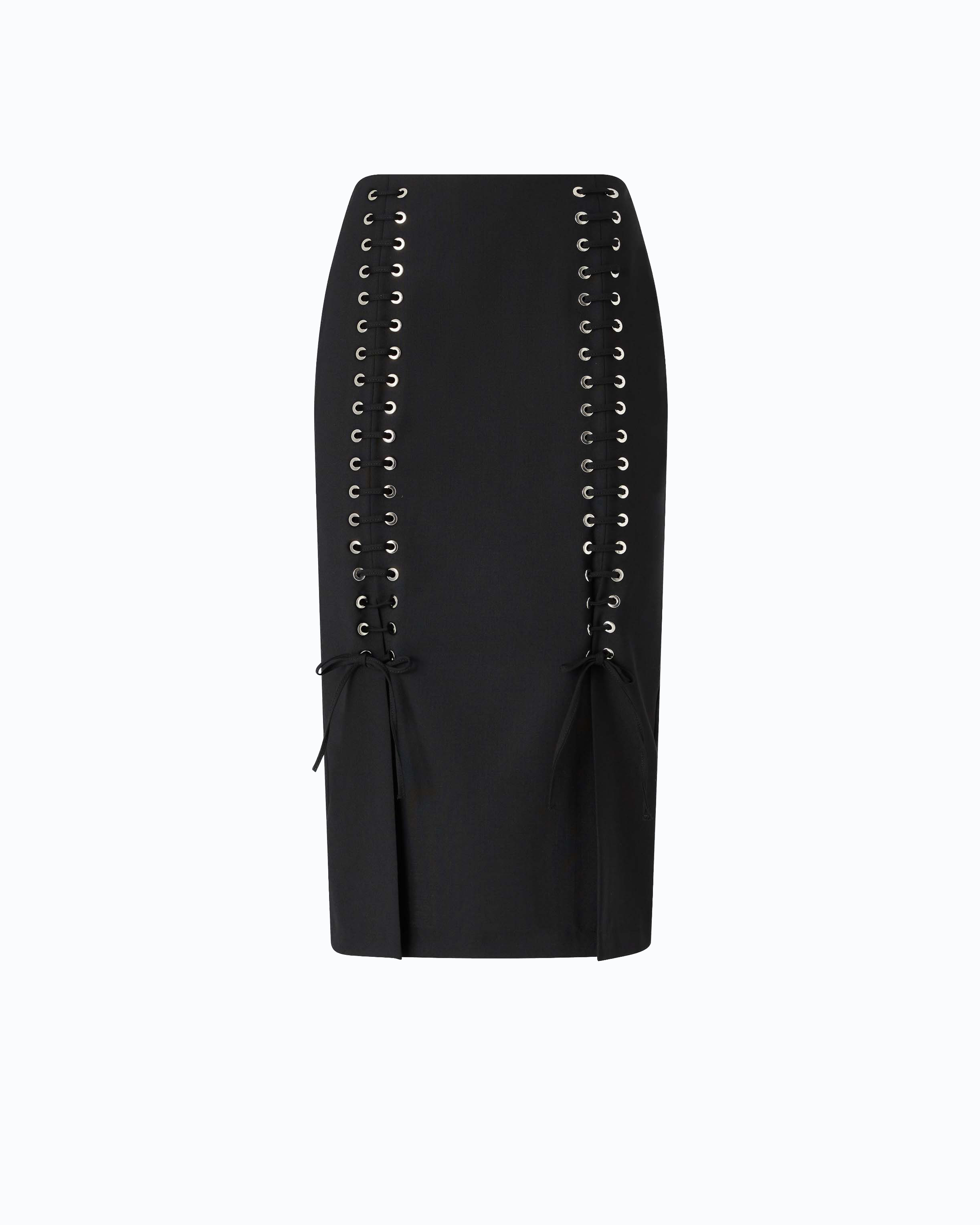 Fitted midi skirt with double slit PINKO Black
