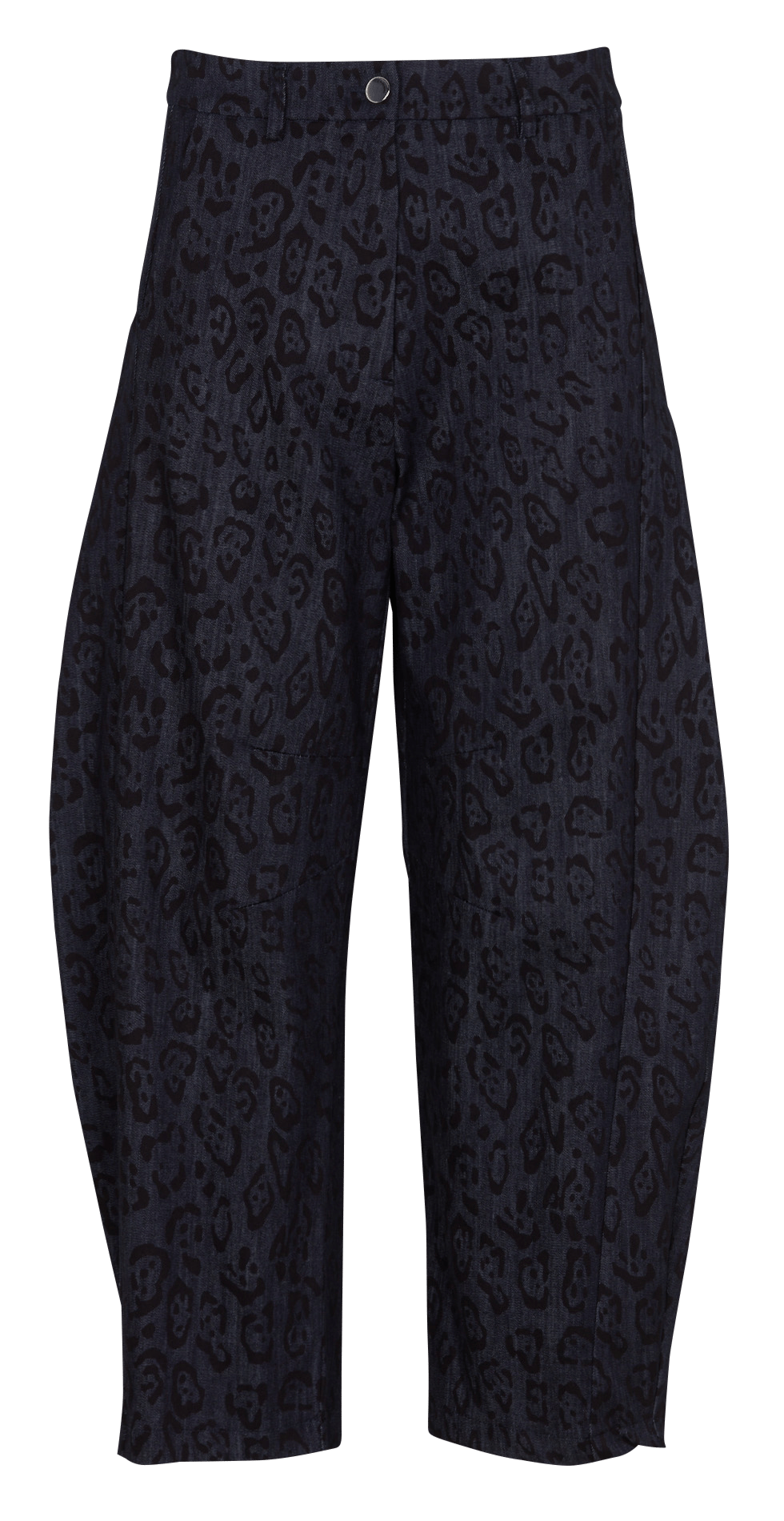 Ballonbroek van katoenmixdenim met dierenprint IMPERIAL Blauw