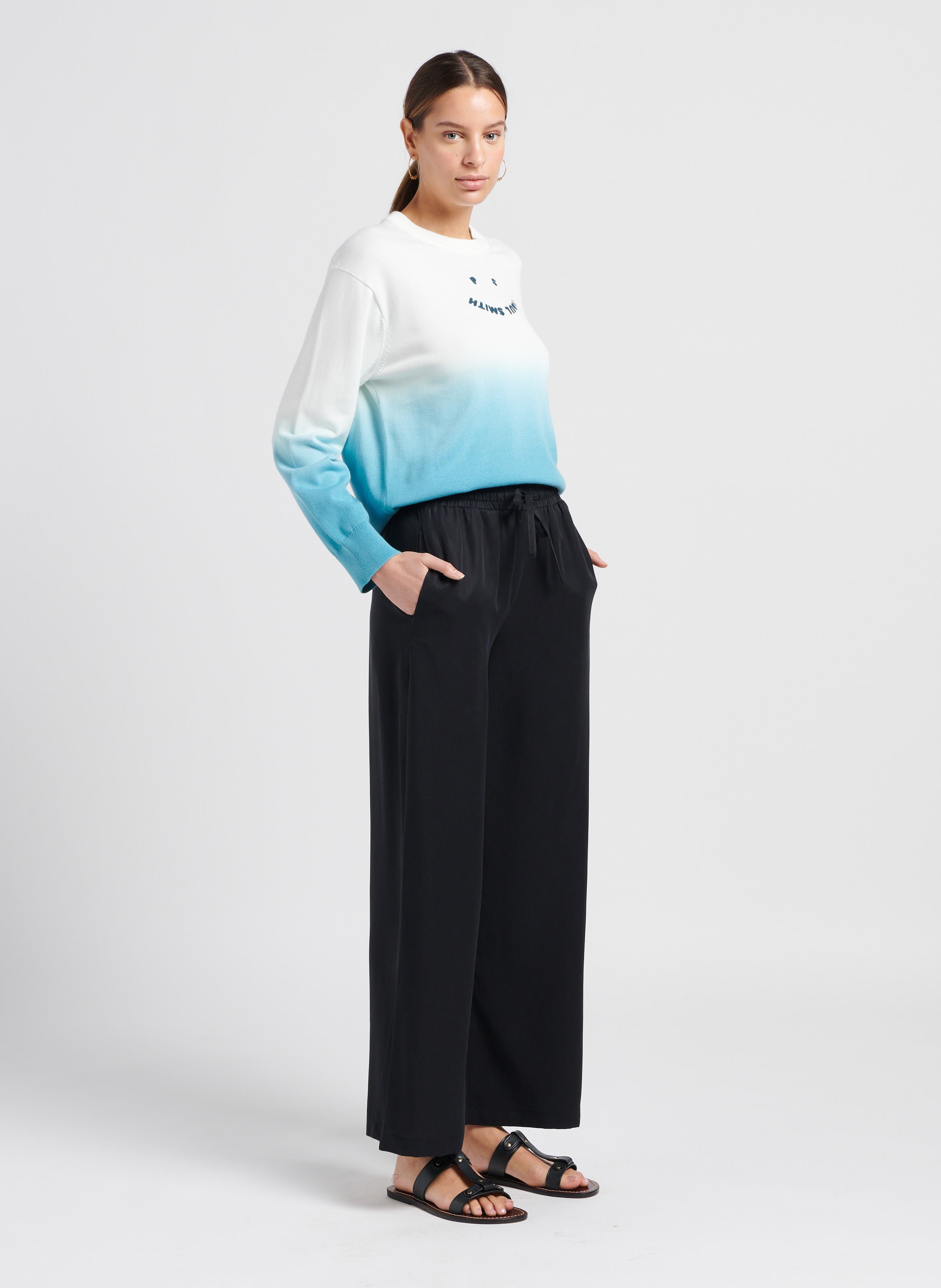 Pull col rond dégradé fondu en coton  PAUL SMITH Bleu