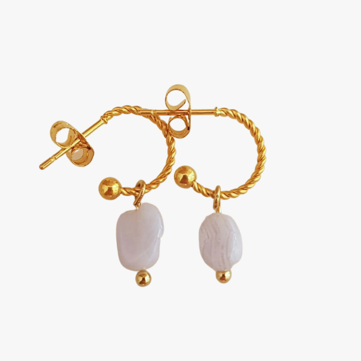 Chalcedony earrings GINANDGER Blue