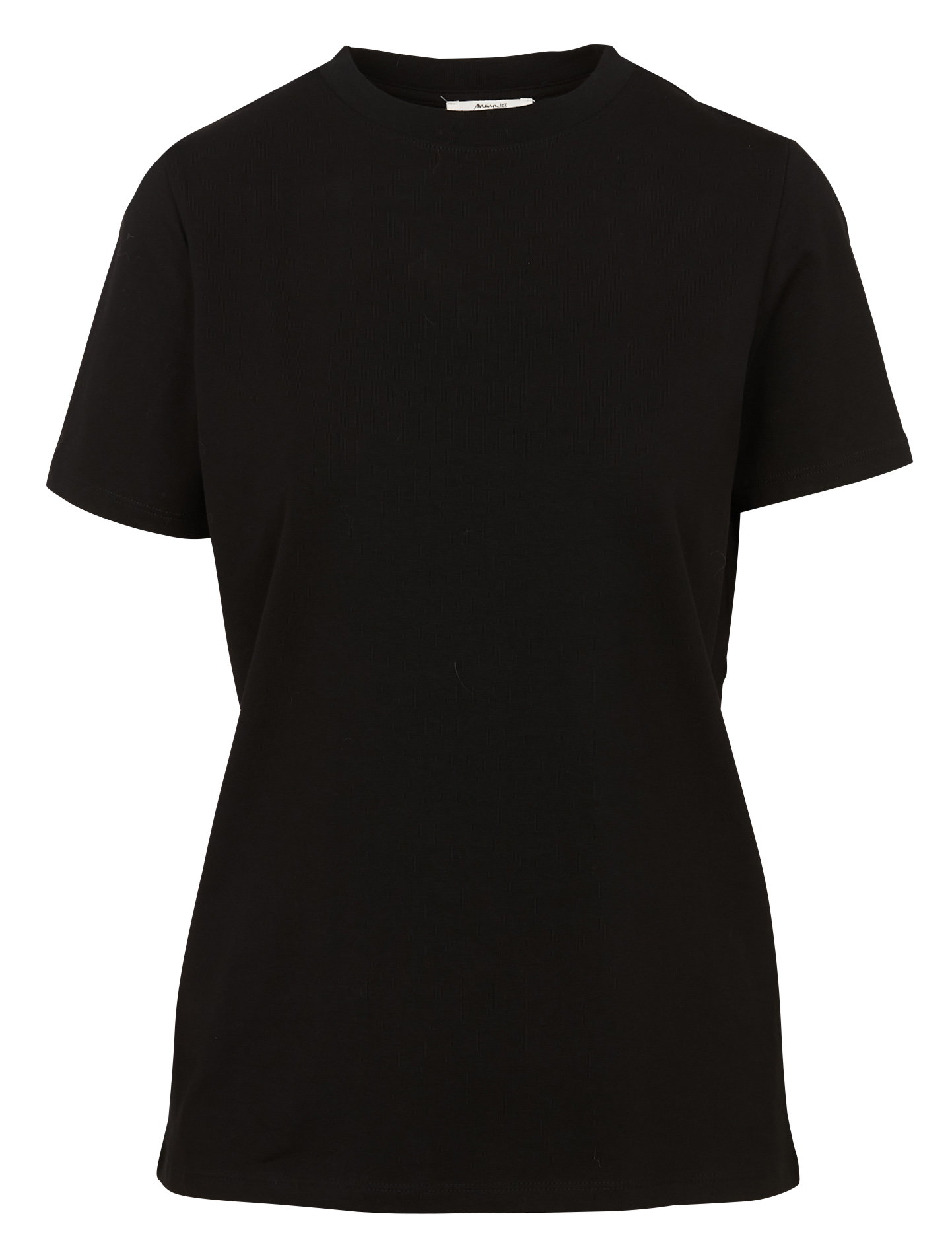 Gerade geschnittenes Rundhals-T-Shirt aus Baumwoll-Mix MAISON 123 Schwarz