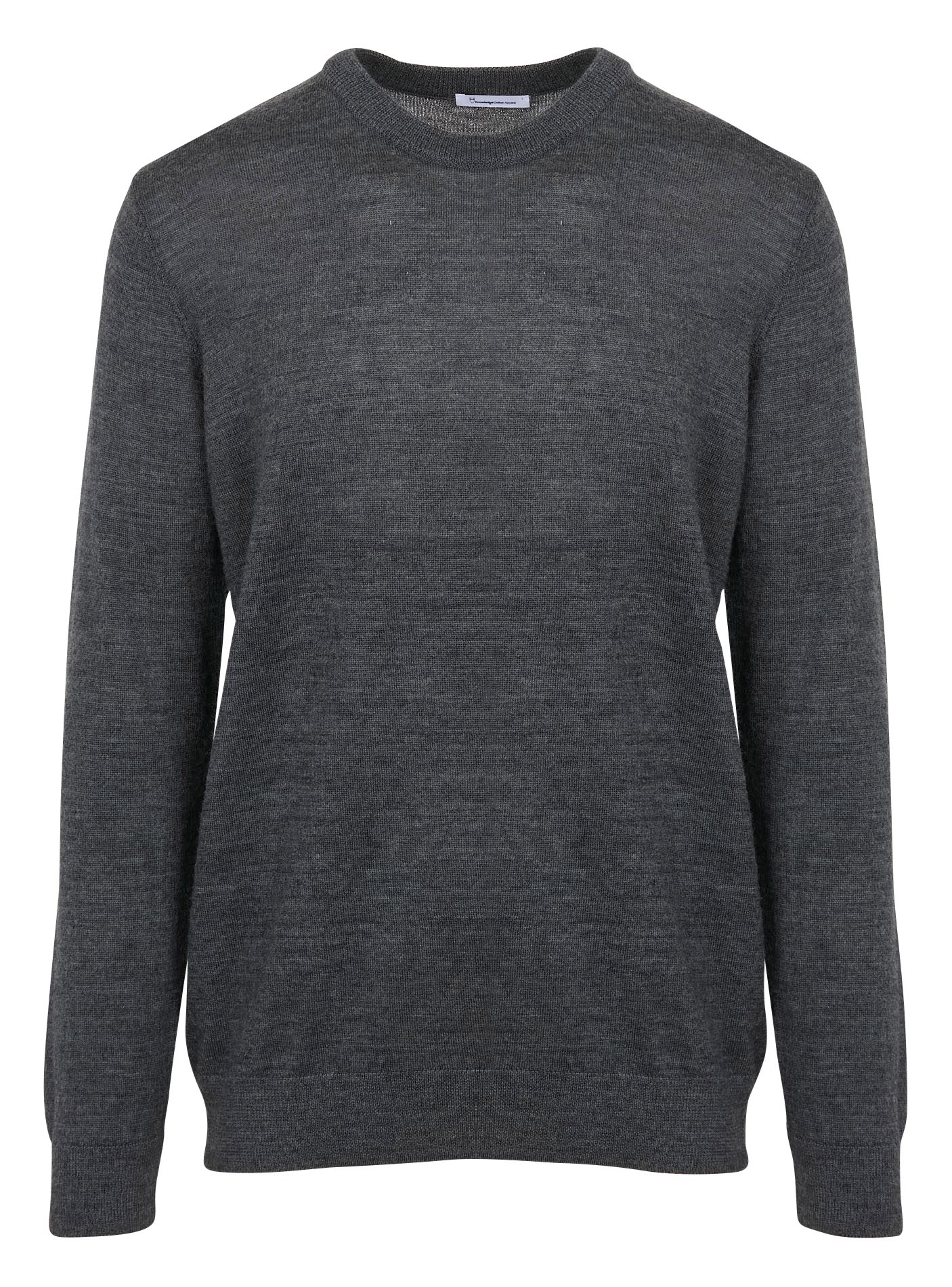 Pull col rond en laine   KNOWLEDGE COTTON APPAREL Argent