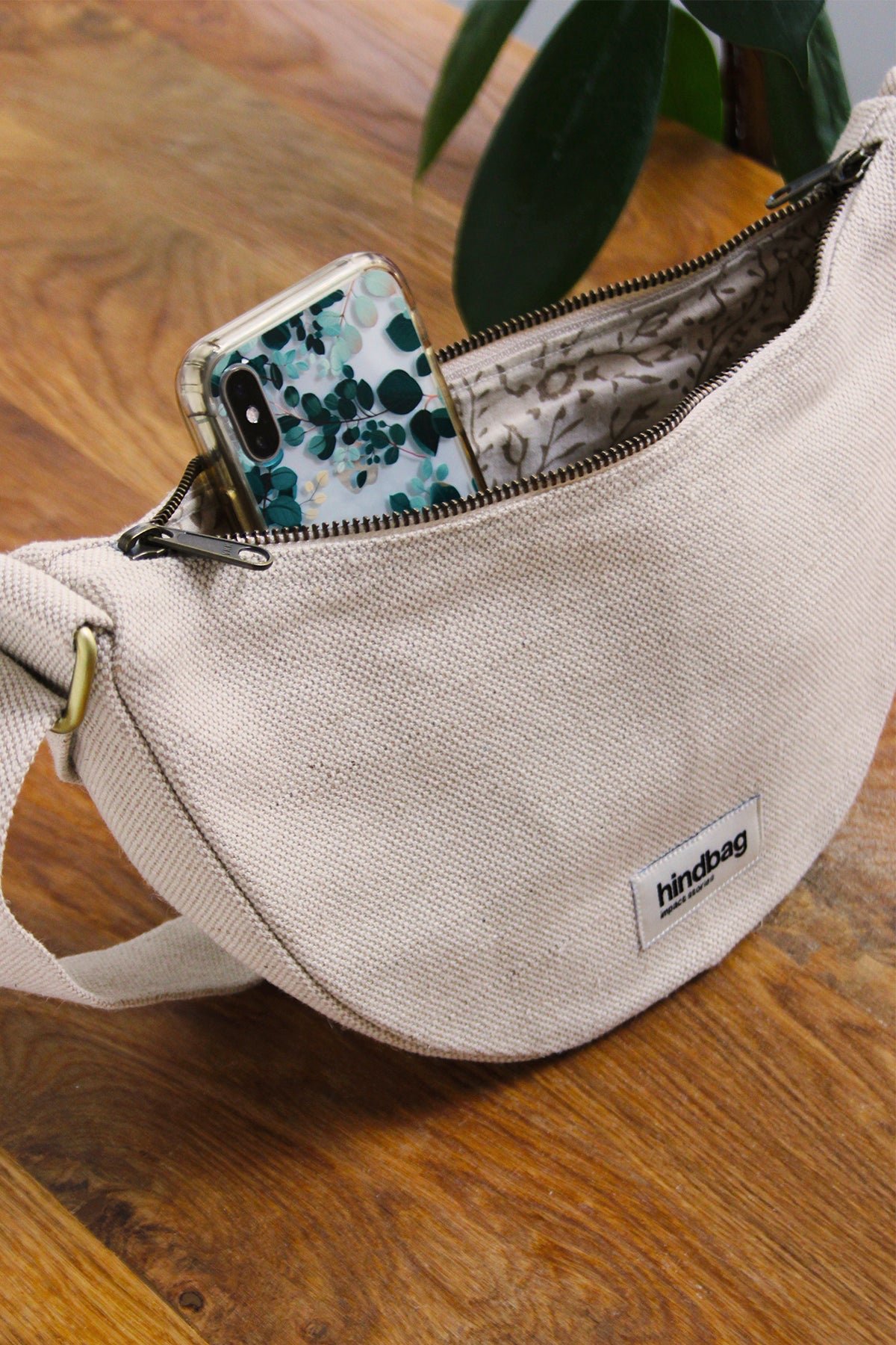 Cotton waist bag Beige