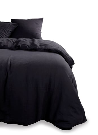 Today Parure De Lit 2 Personnes Flanelle Douce - Housse 220x240 Cm + 2 Taies 63x63 Cm Noir