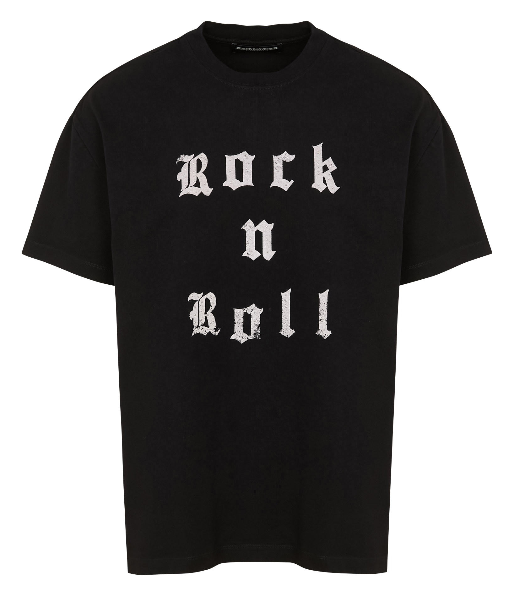 Loose-fit round-neck cotton T-shirt with screen print ZADIG&VOLTAIRE Black