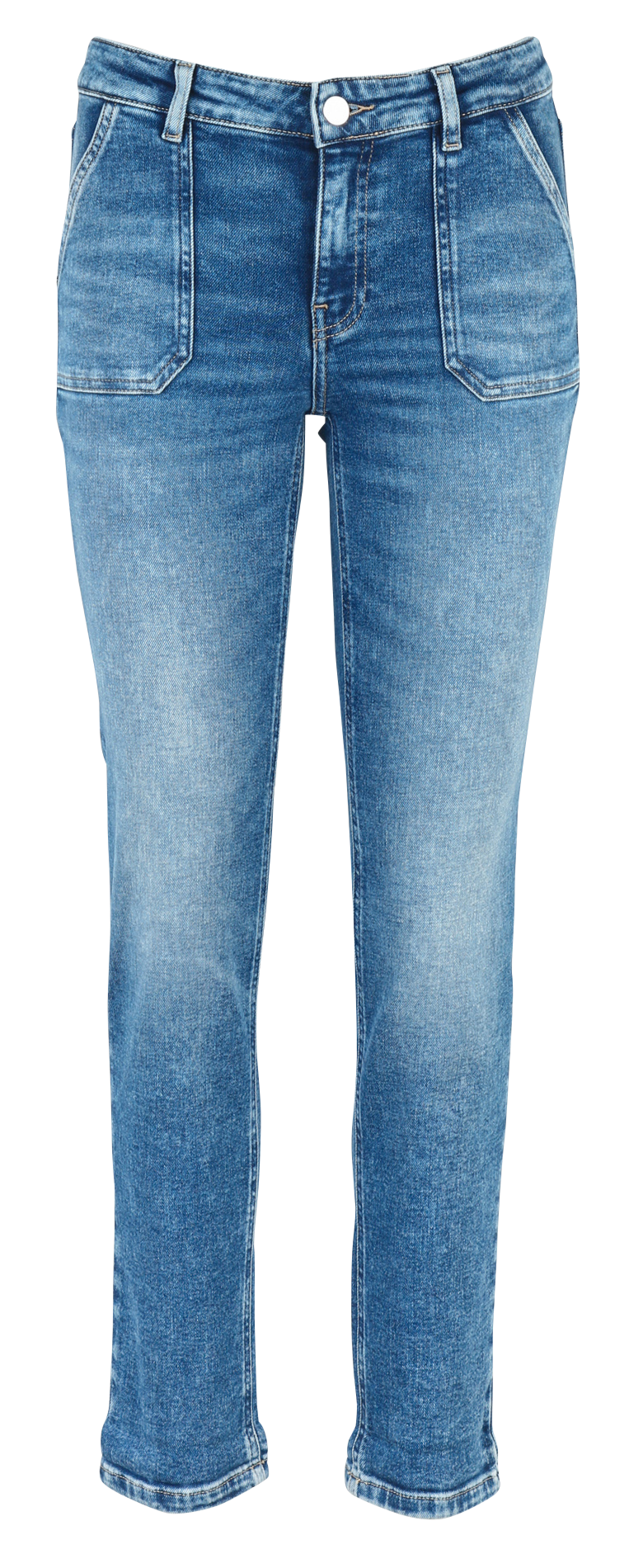 Jean slim en coton mélangé Bleu