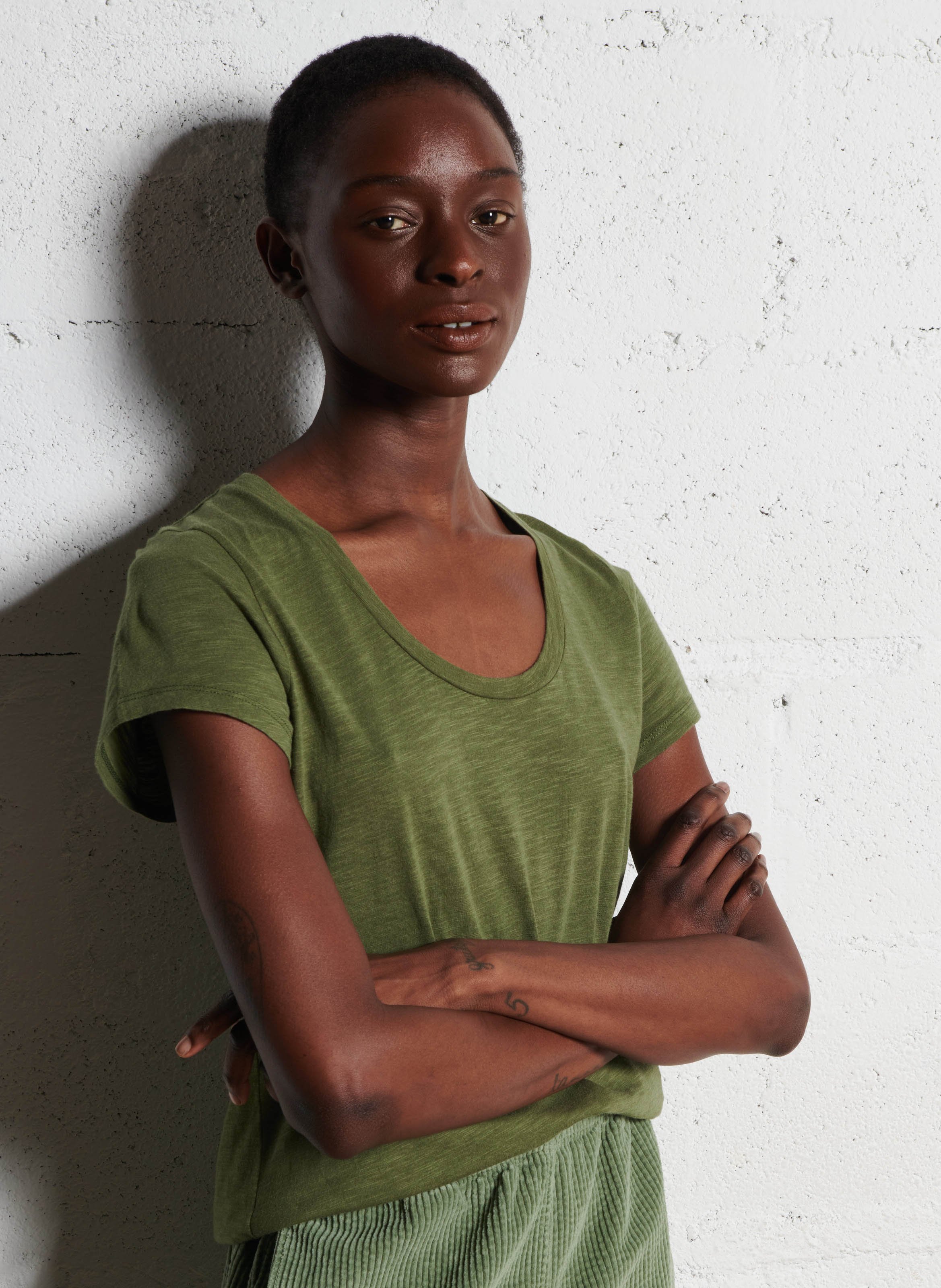 Tee-shirt col rond en coton mélangé AMERICAN VINTAGE