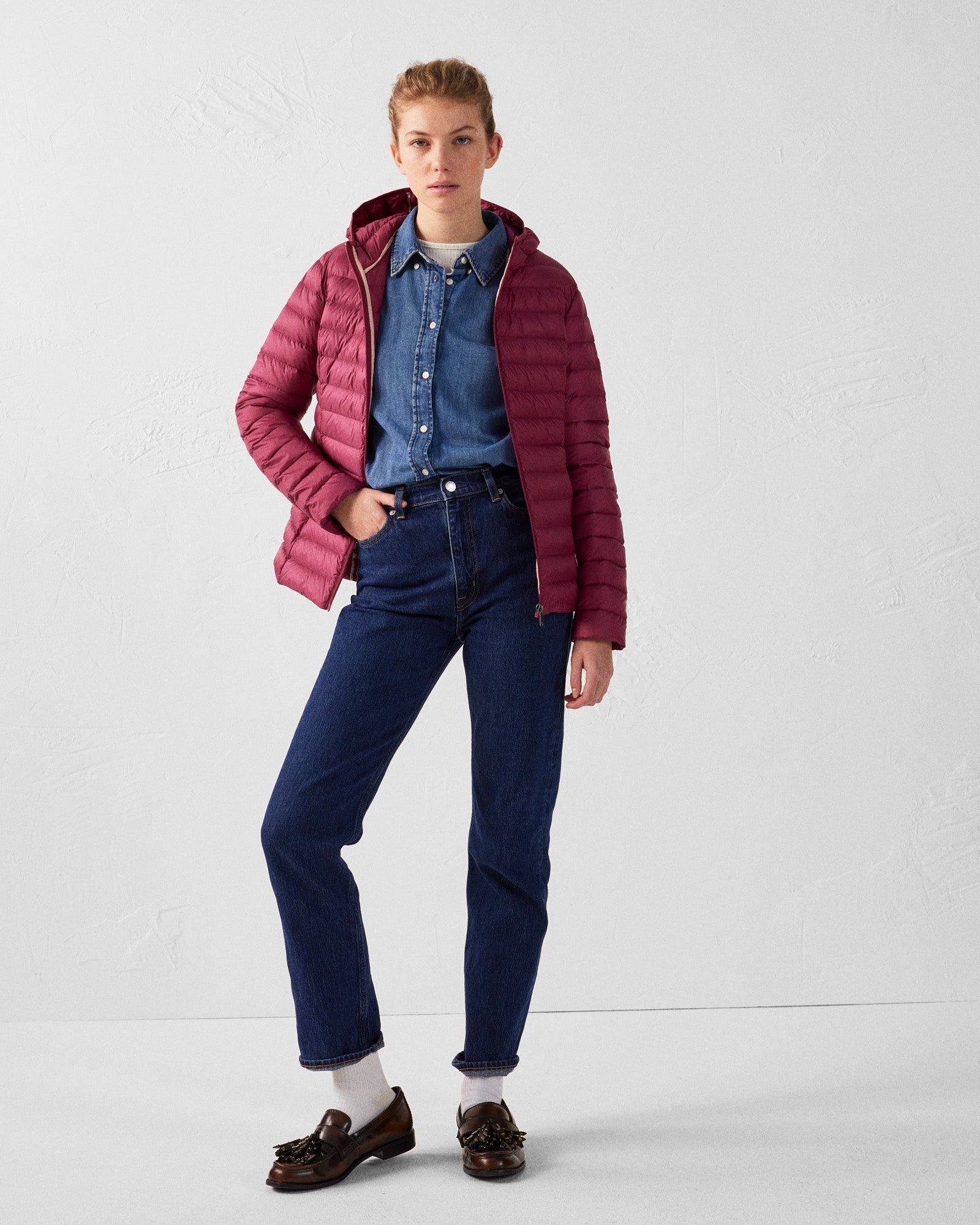 Lightweight hooded puffer jacket Cloe JOTT Pink