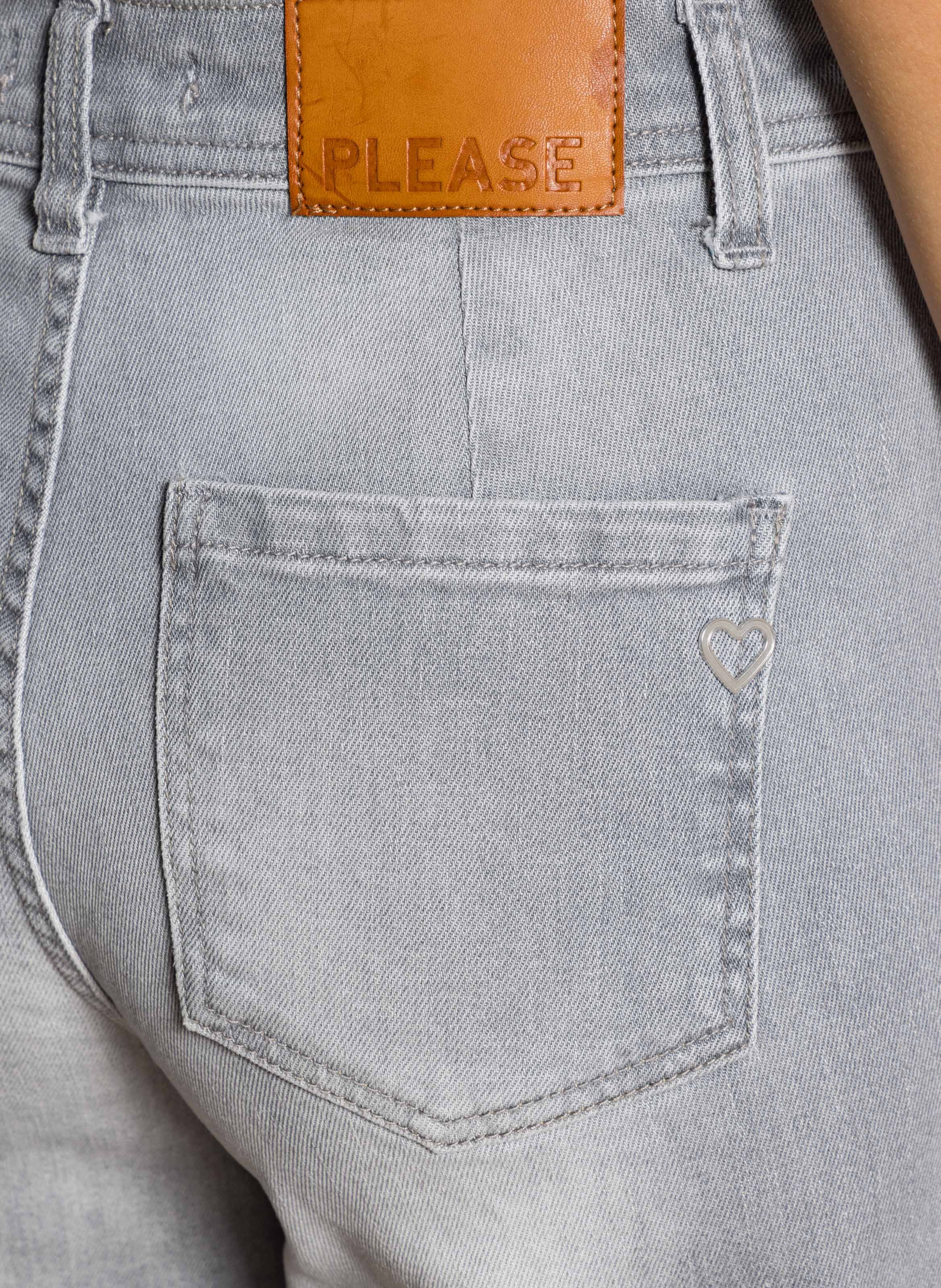 Cotton blend palazzo jeans PLEASE Grey