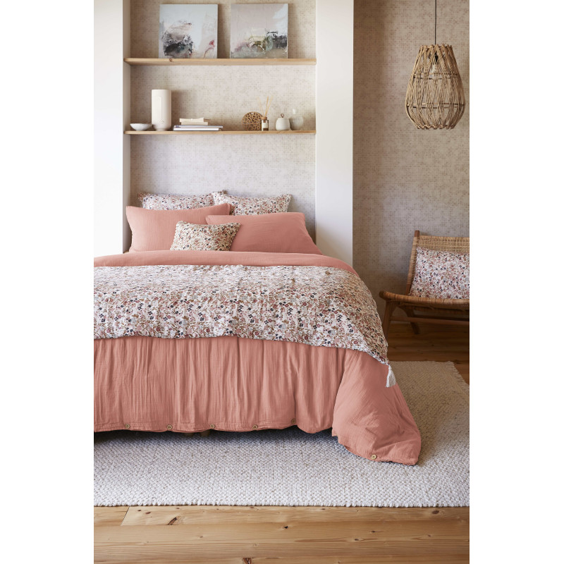 Cotton gauze bedspread or end-of-bed throw L'EFFET PAPILLON