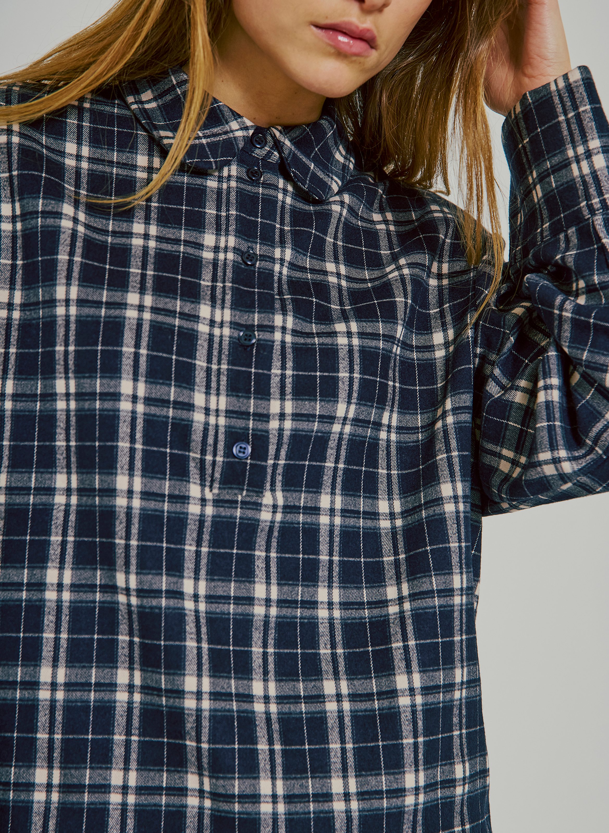 Blouse with classic collar NORR Blue