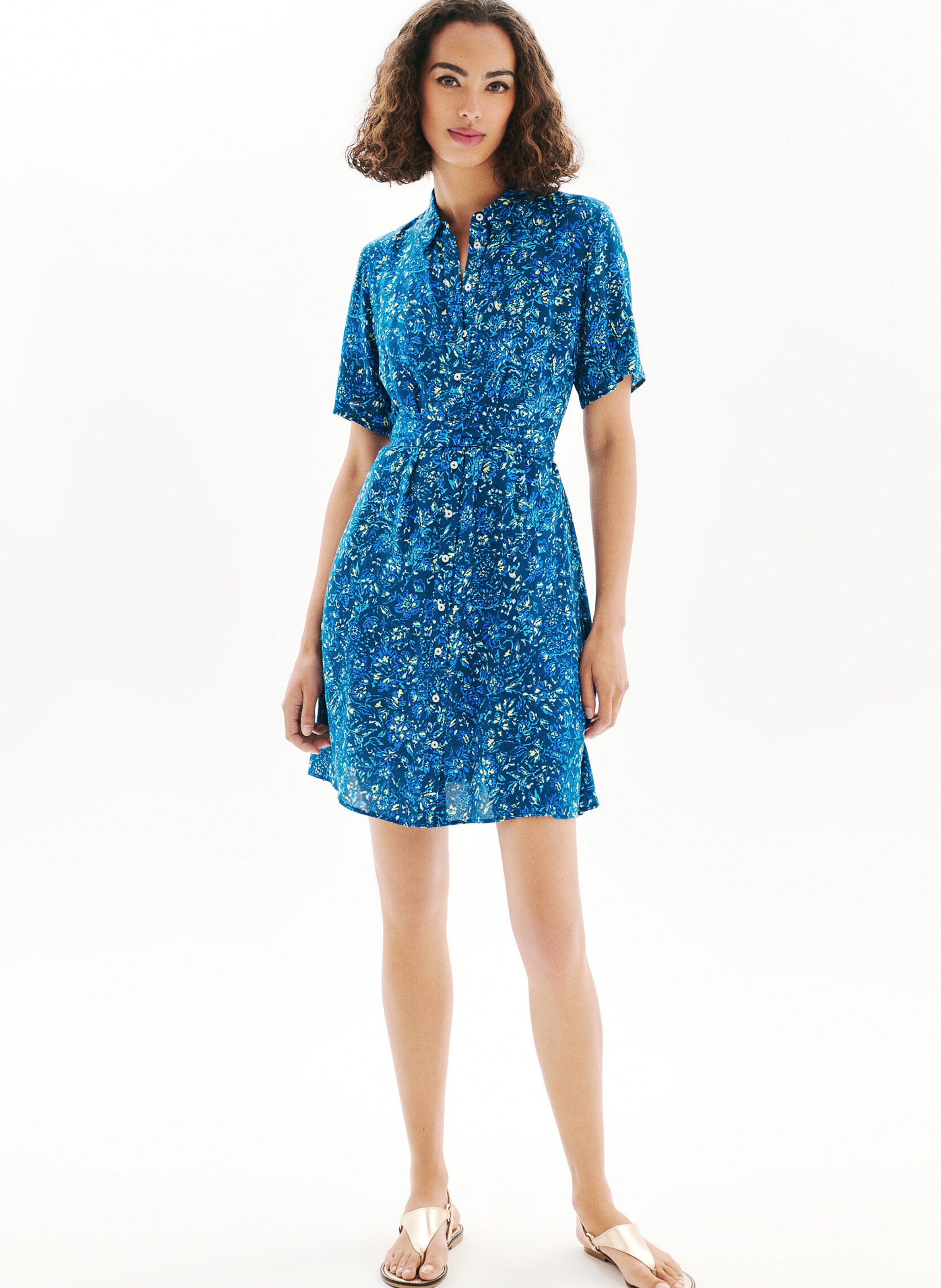 Floral-print shirt dress CAROLL Blue