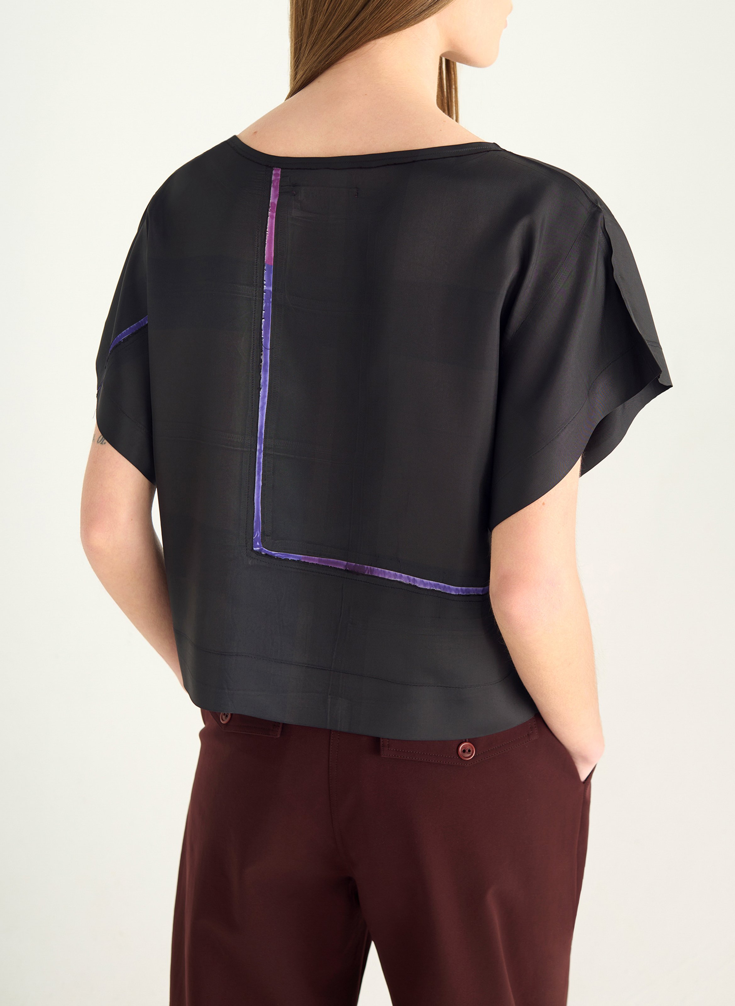 Oversized top met print COTELAC Zwart