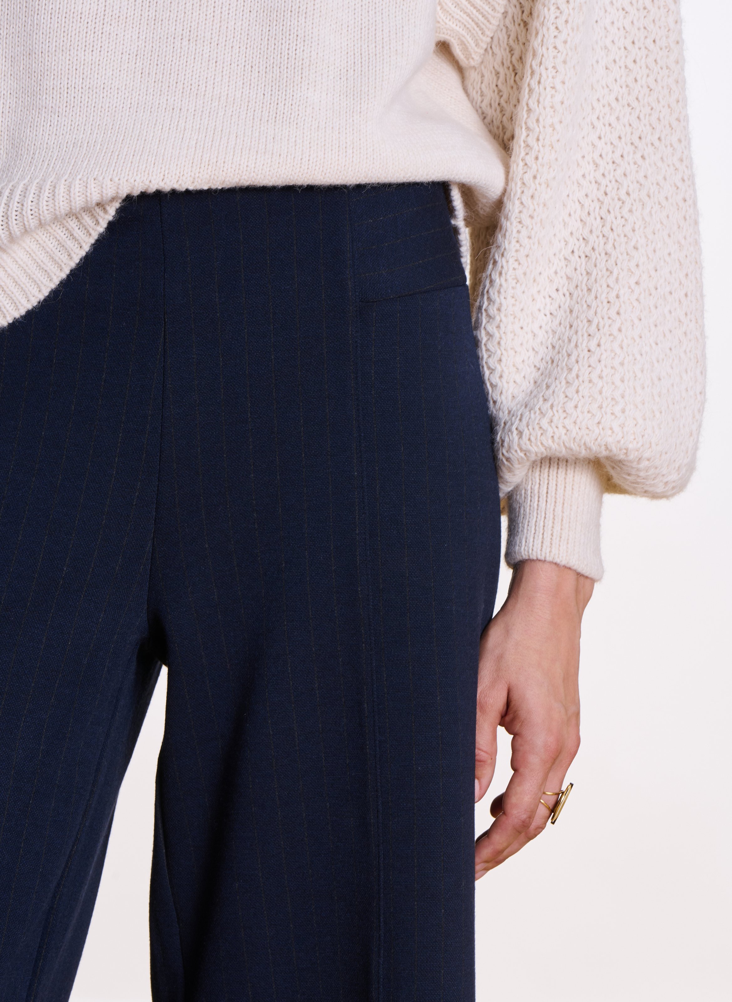 Weit geschnittene Streifenhose LA FEE MARABOUTEE Blau