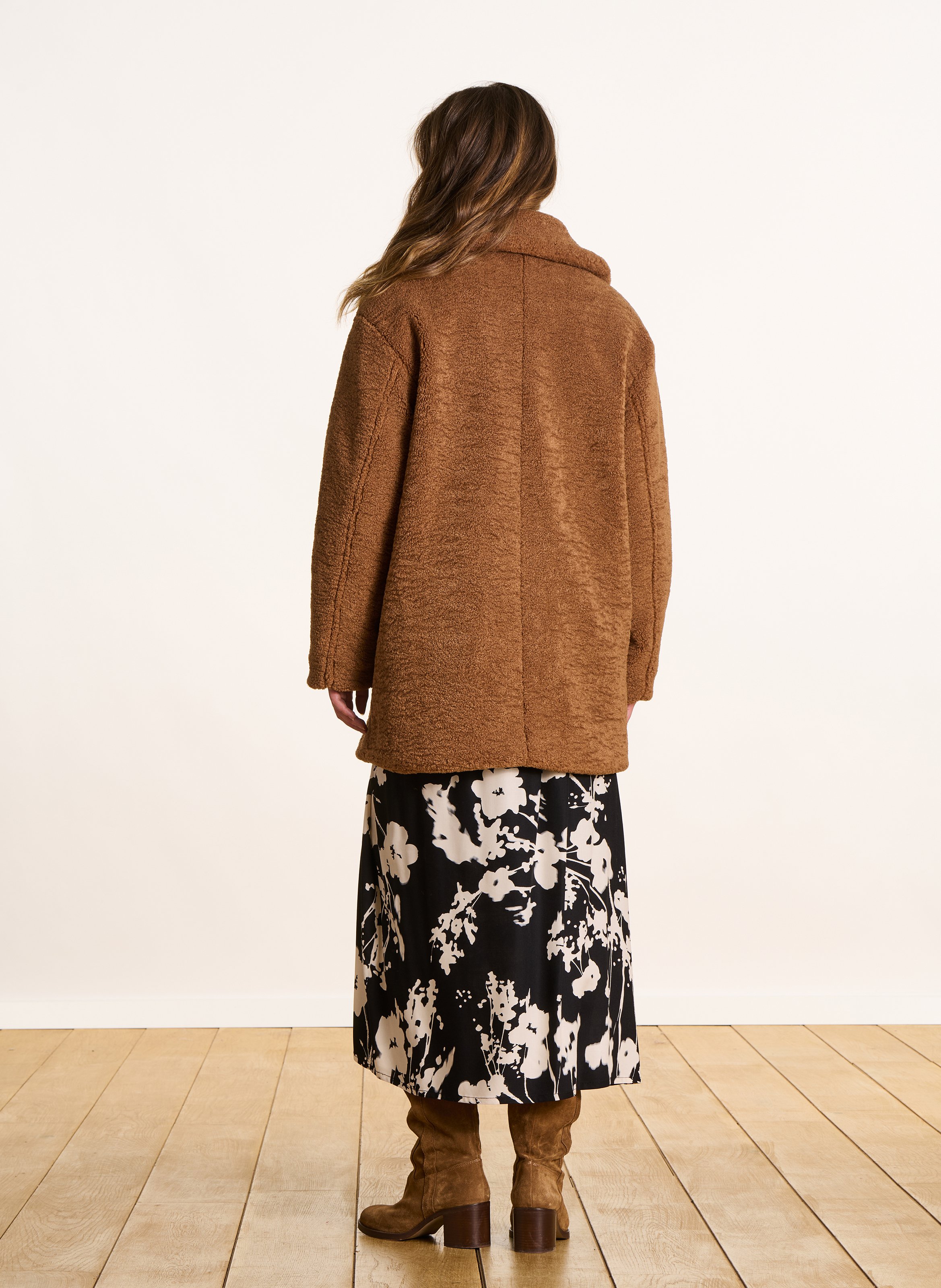 Weiter Caban mit Reverskragen und Bouclé-Effekt LA FEE MARABOUTEE Beige