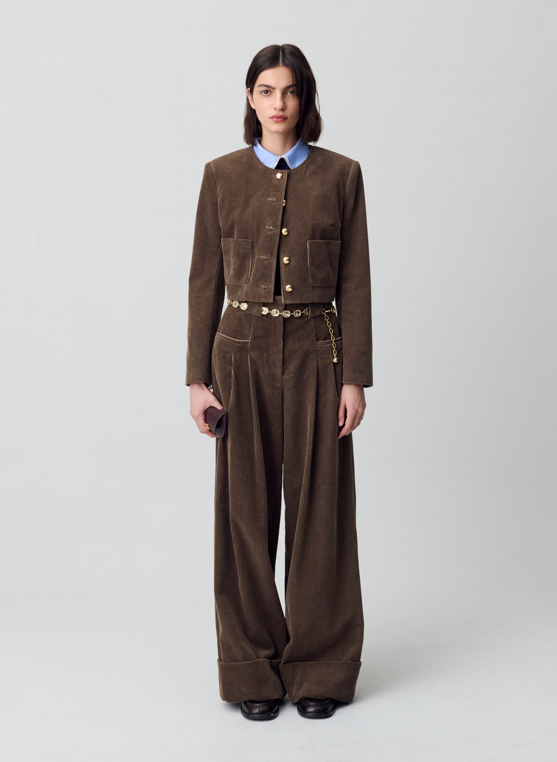 Chinohose aus Baumwoll-Mix CLAUDIE PIERLOT Braun