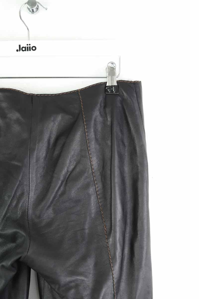 Straight leather pants KENZO - SECONDE MAIN Black